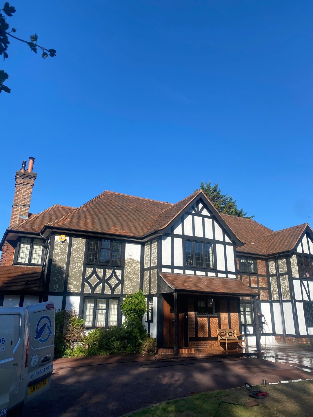 Roof Cleanin and tile repacement using Honda 15lpm Low Pressure Washing Machine by Ges Exterior Cleaning ltd