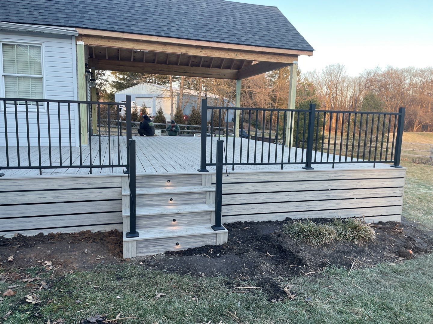 New deck With A frame porch In Morrisville PA by deck guardian