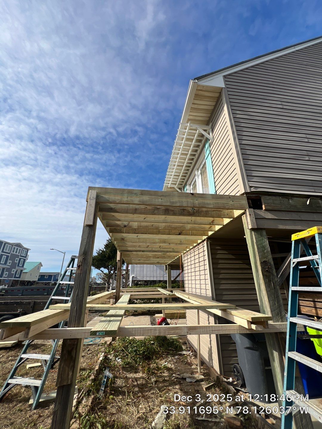 Deck Construction in Oak Island, NC | Coastal Outdoor Living Project by RGR Construction and Roofing, LLC