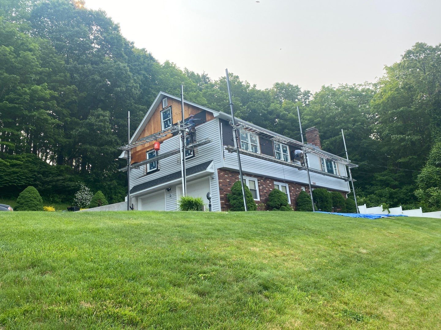 Siding Installation using Certainteed Monogram Smokey Gray by A Plus Exterior