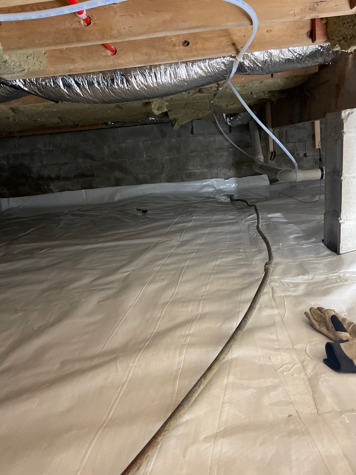 Basement Exterior Walls using Closed Cell Spray Foam by NYS Foam & Energy