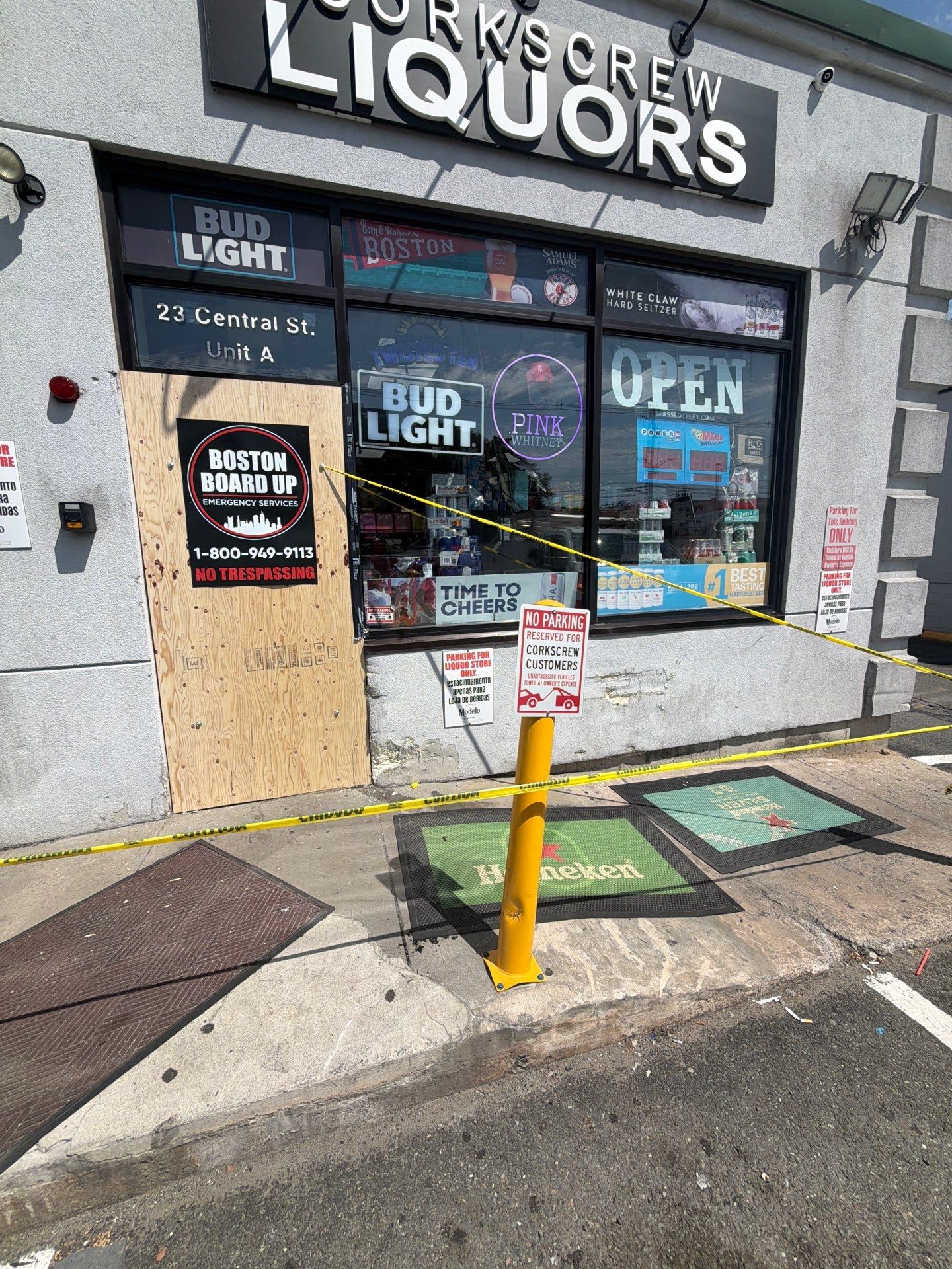 Retail Storefront Emergency Board Up and Door Replacement in Peabody by Boston Board Up