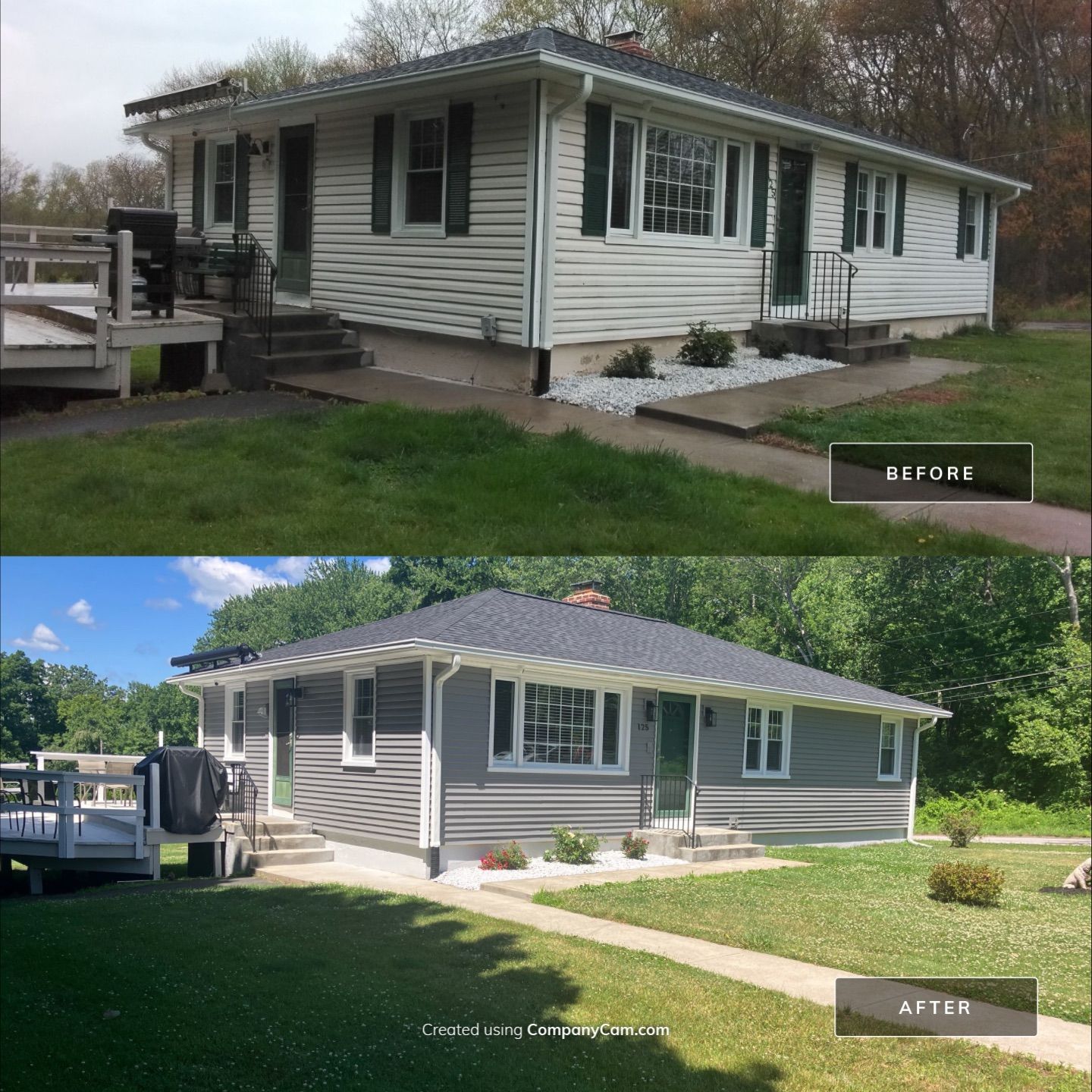 Siding Rejuvenation with Cert. Monogram D/4 x 12'6" clapboard, Charcoal Gray by DiGiorgi Roofing and Siding Inc