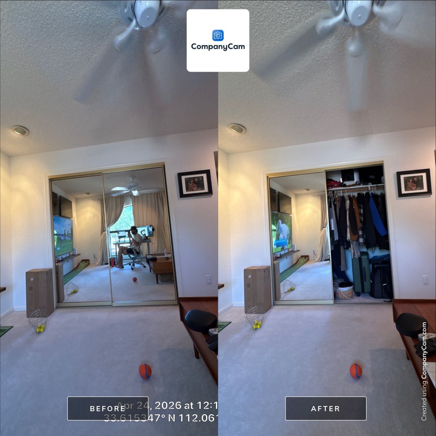 Custom Triple TV Mounting and Home Office Setup in Phoenix by CompanyCam Sales Demo