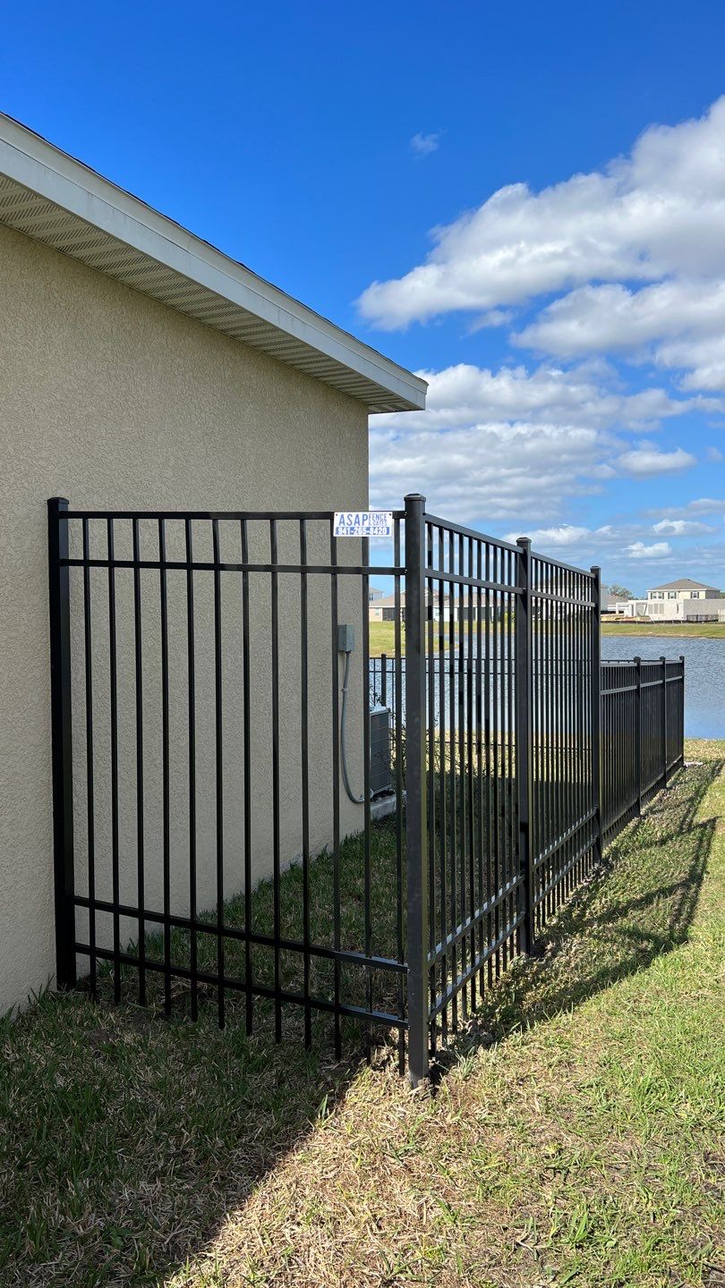 Aluminum Fence Installation using Black 3 Rail Aluminum Fence by Asap fence and gates, LLC