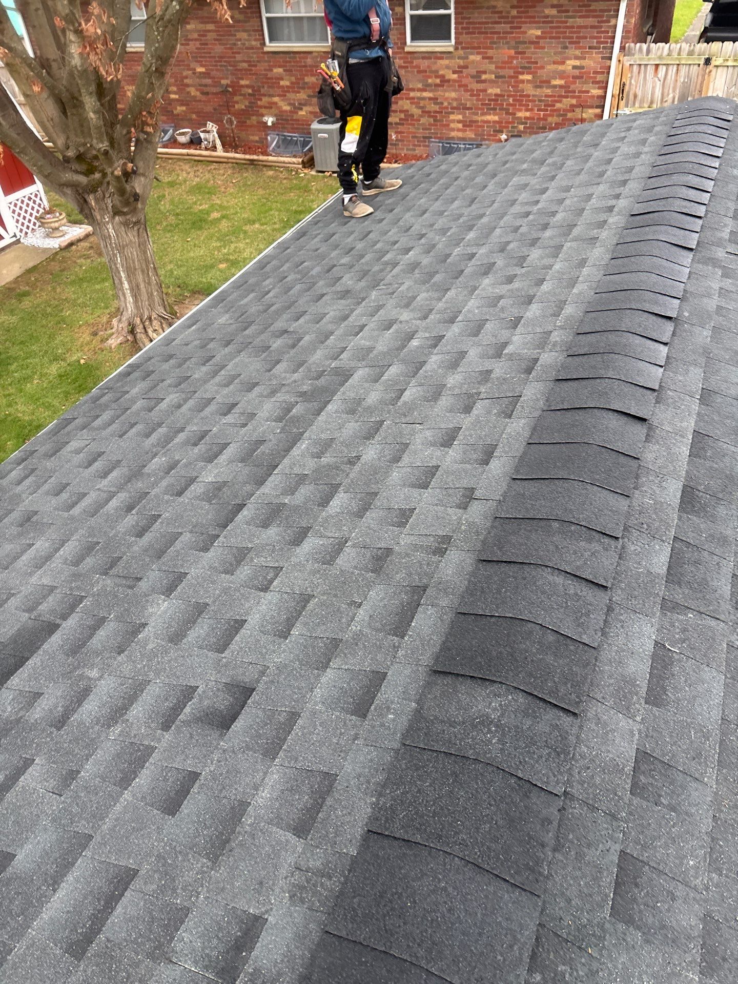 Garage Roof Installation using GAF Timberline HDZ Charcoal by Rainstoppers Roofing