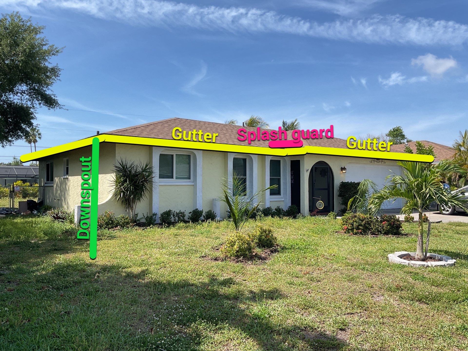 Musket Brown Seamless Gutters using 6 Inch Seamless Gutters in Cape Coral FL by Gutter Professors
