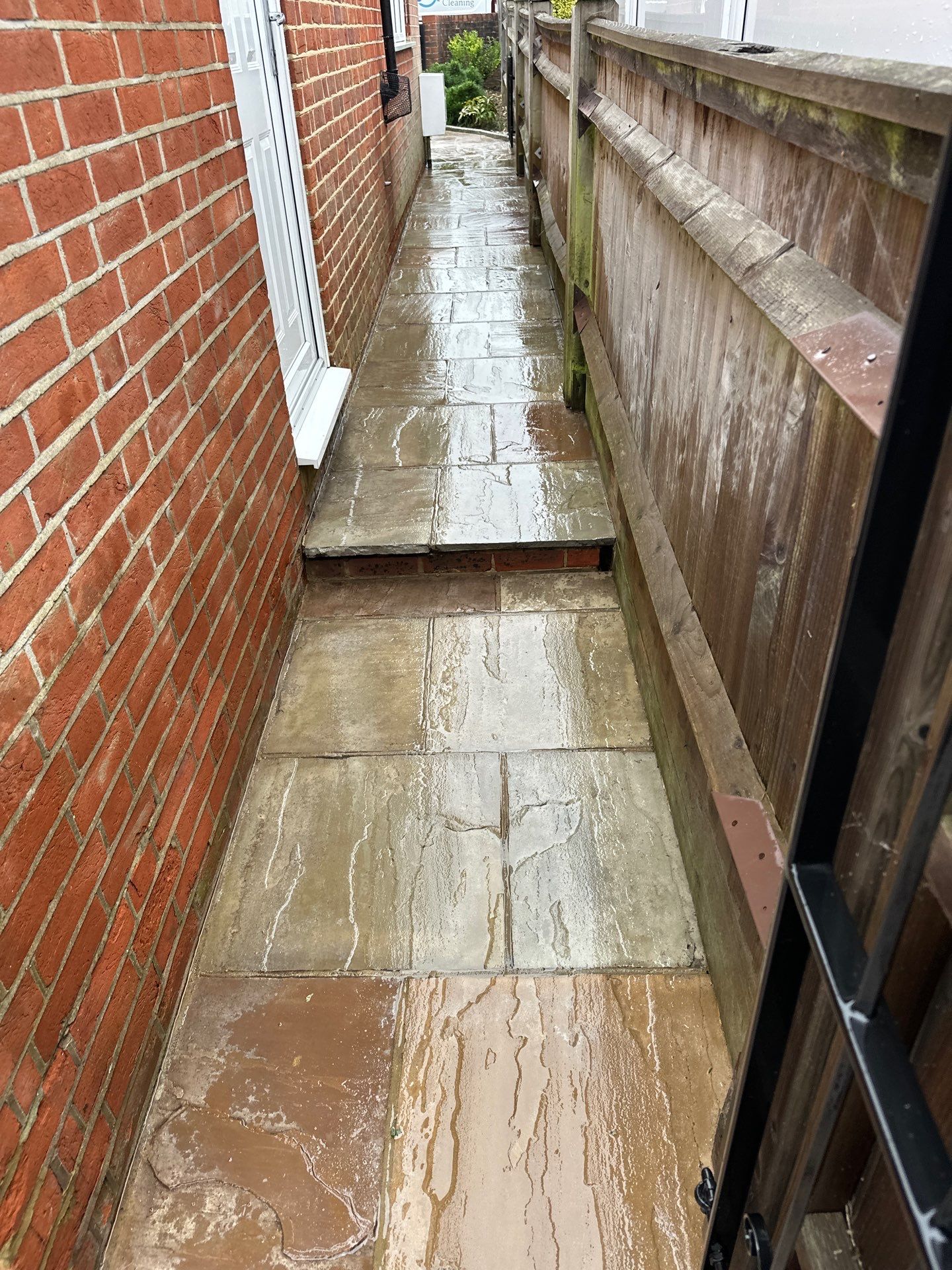 York Stone Patio Cleaning using Honda 15lpm Low Pressure Washing Machine by Ges Exterior Cleaning ltd