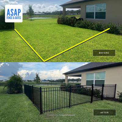 Parrish, FL  Black 3 Rail Aluminum Fence Installation