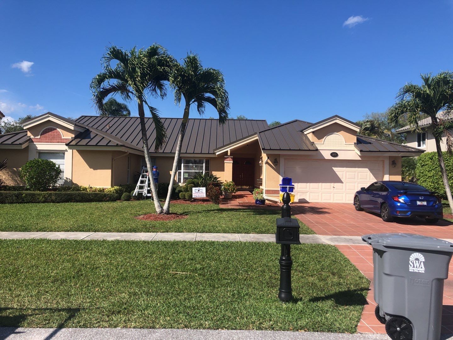Residential Roofing Installation using 1" Nail strip metal roof by BLUES BROTHERS ROOFING