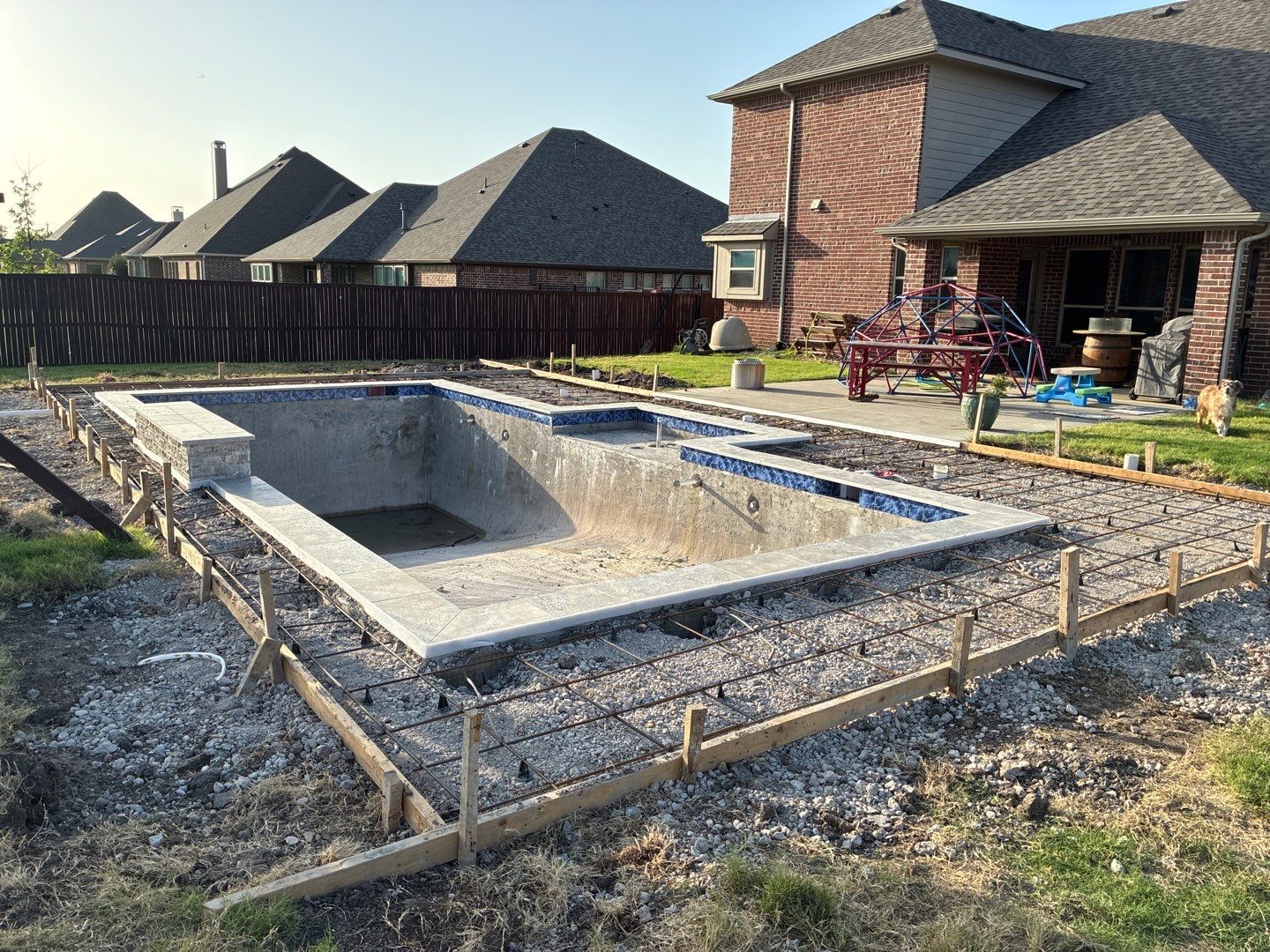 Custom In-Ground Rectangular Pool Installation in Wylie by Hobert Pools