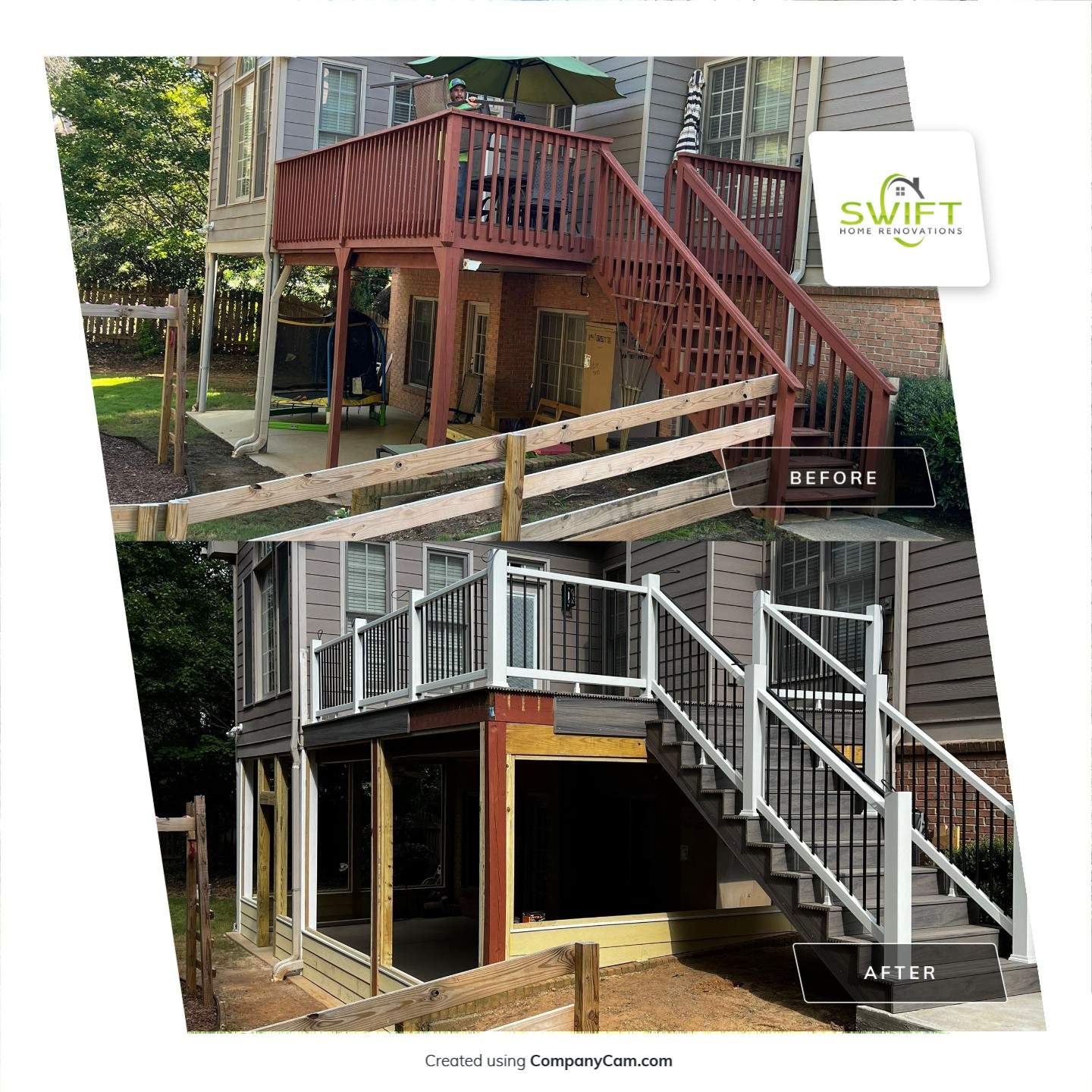 Composite Deck Installation and Screened Porch Enclosure in Roswell by Swift Home Renovations