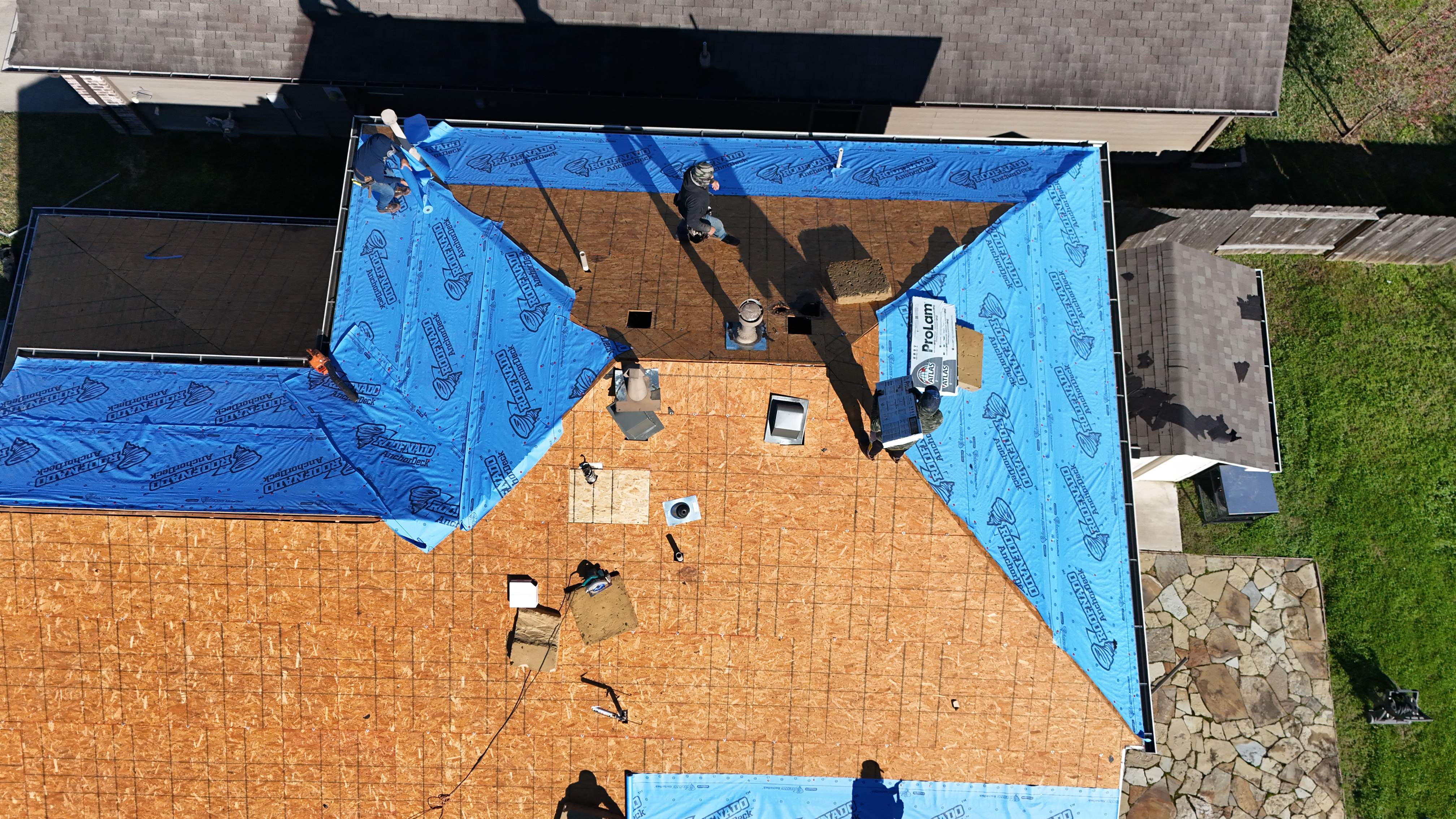 Roof Replacement with Decking & Skylight Work — Magnolia, TX by PL Roofing & SB Roofing, LLC.