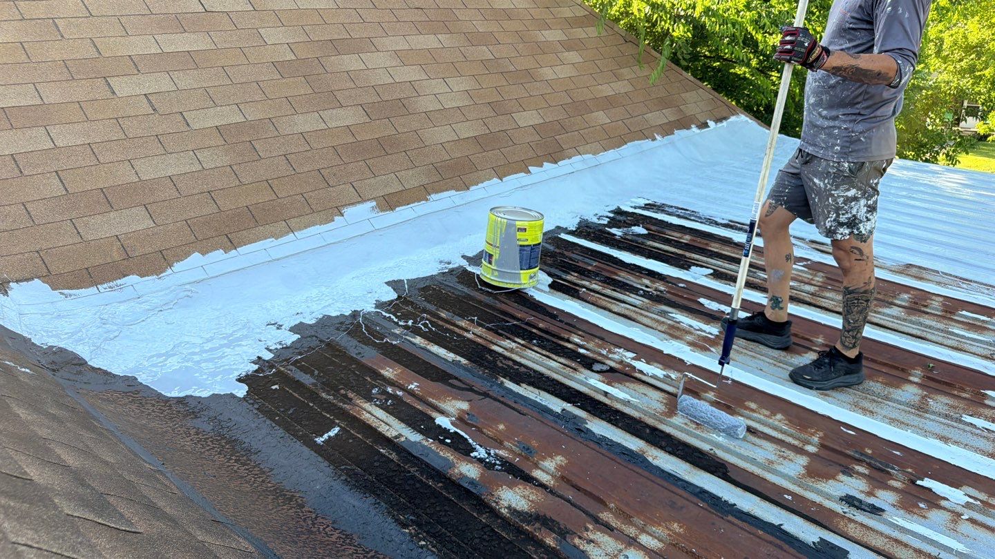 Residential Asphalt Shingle Repair and Metal Roof Coating in Durant by BANA Roofing and Solar Supply