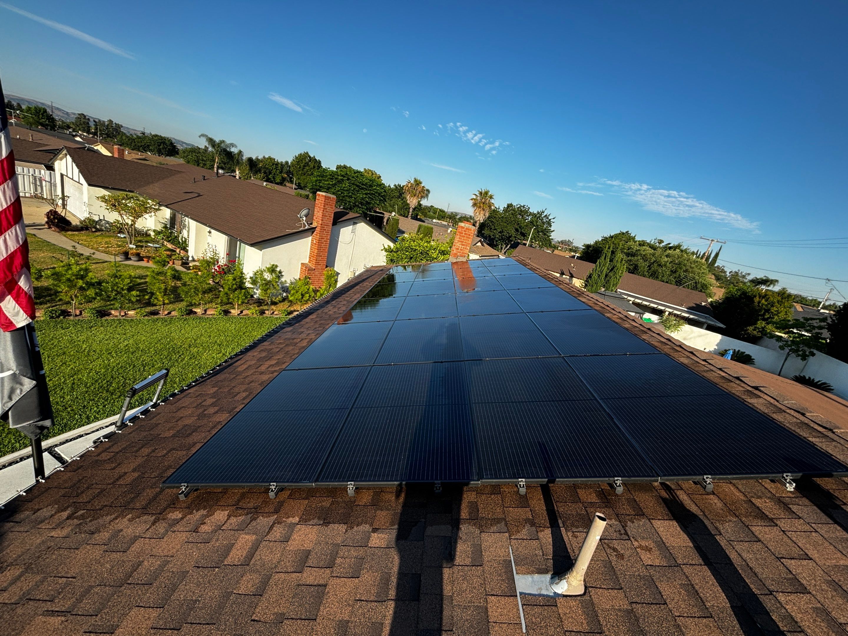 Residential Solar Panel Cleaning in Chino California by Palm Coast Solar Cleaning