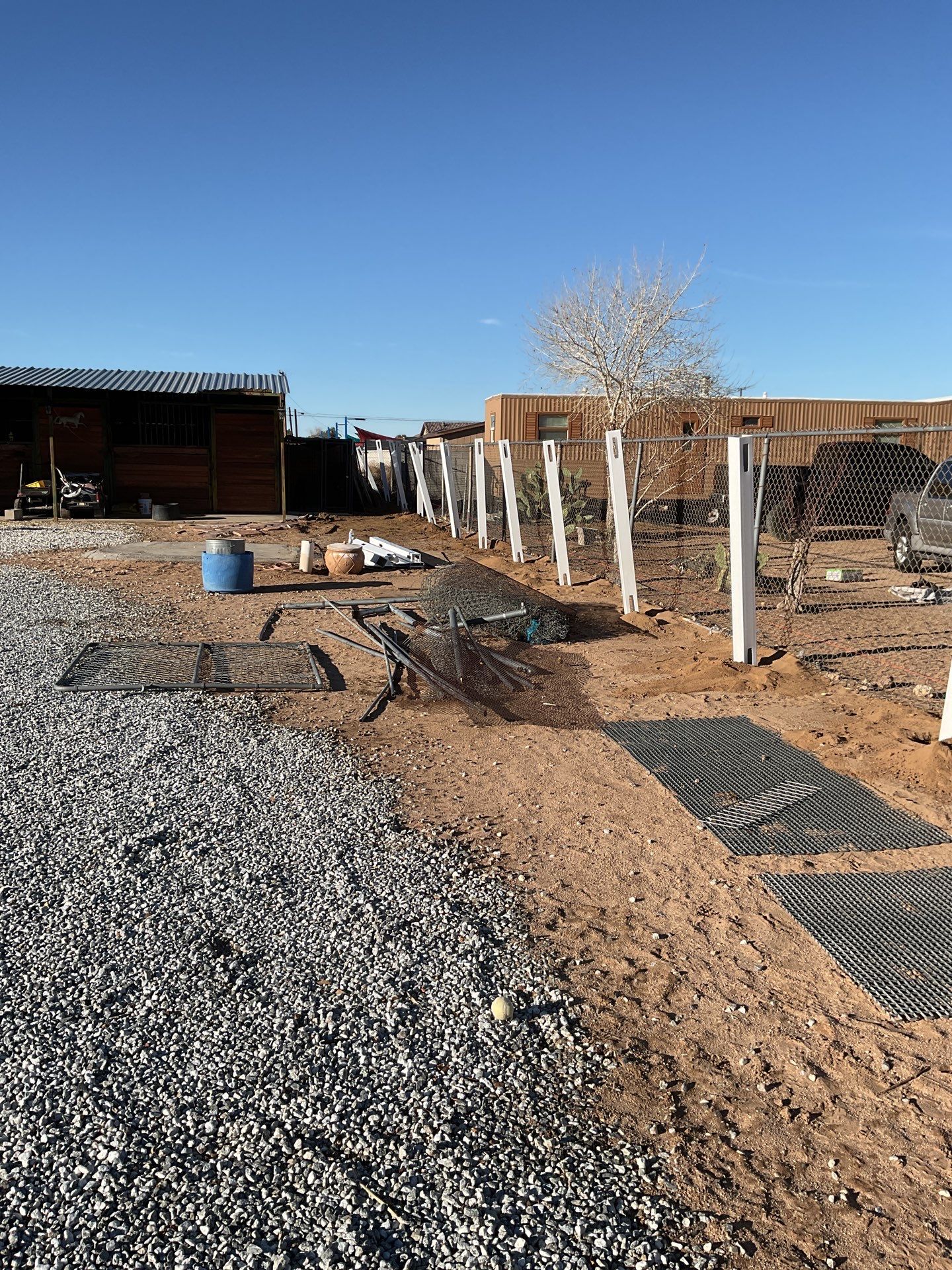 Replacement of old chain link fence by Fence Guys Inc. 