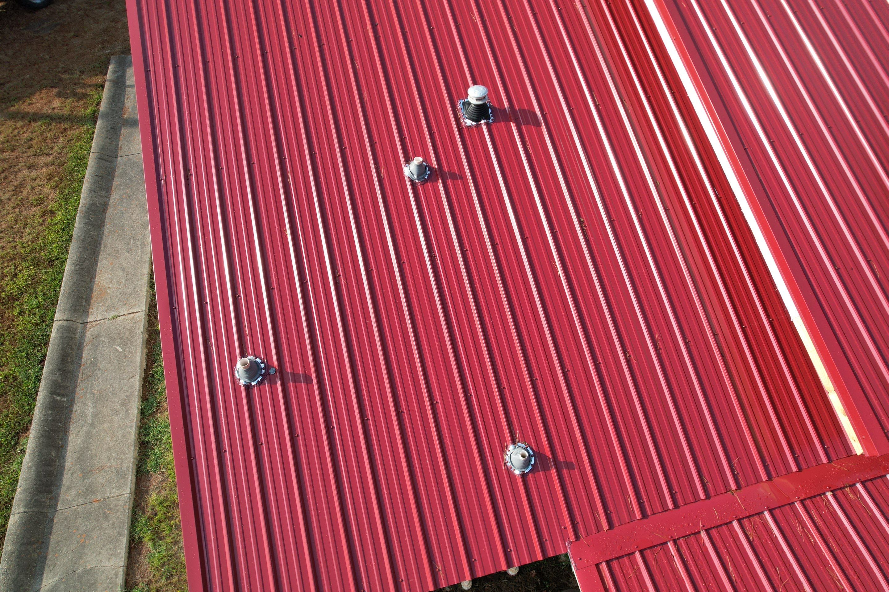 Commercial Metal Installation using Reed's Metals: 29 GA. Colored Commercial Panel by Hostetler Roofing