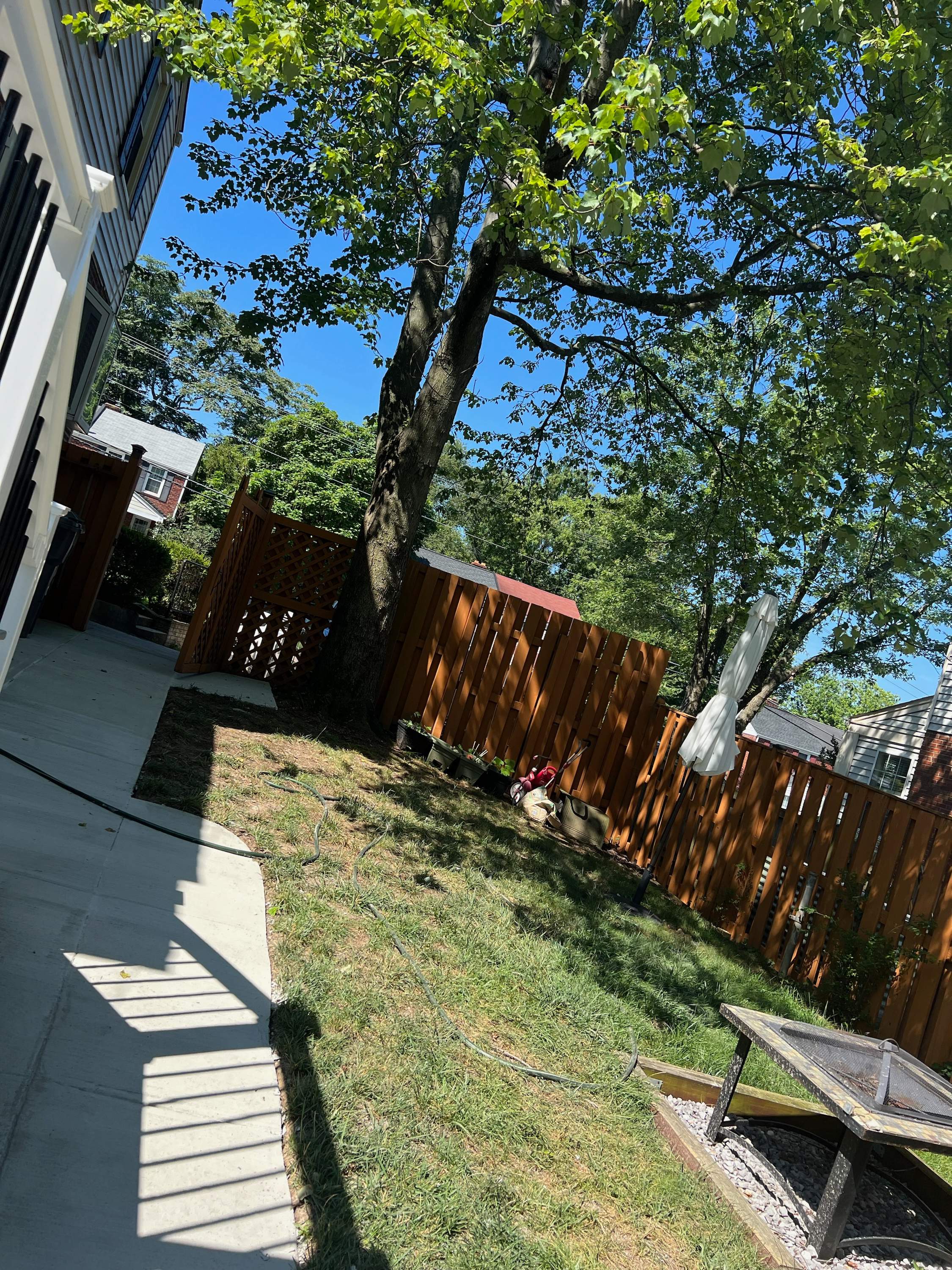 Deck resurfacing, railing replacement and concrete resurfacing by Fairfax Contractors, LLC