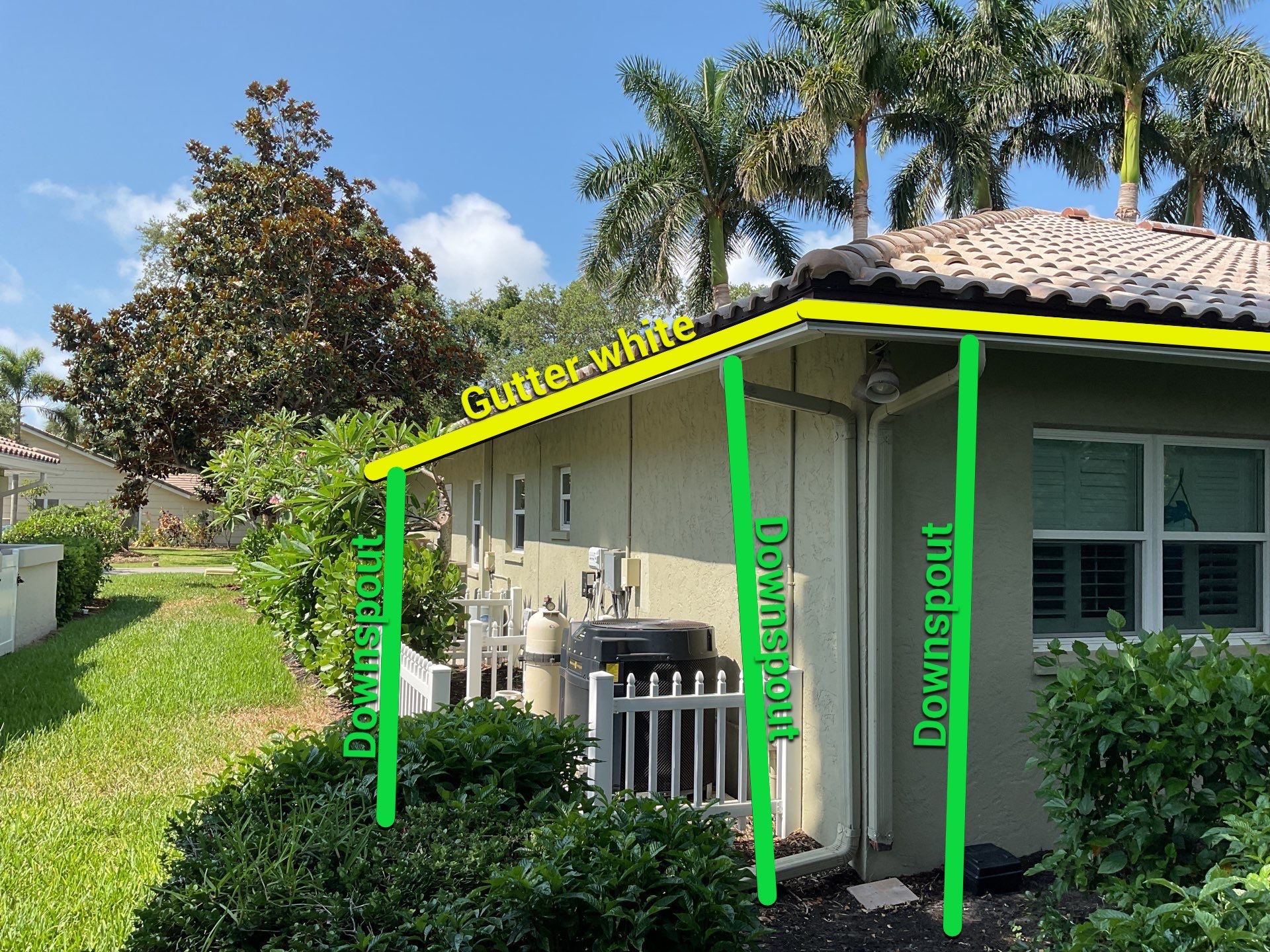 White Gutter Installation in Sarasota FL by Gutter Professors