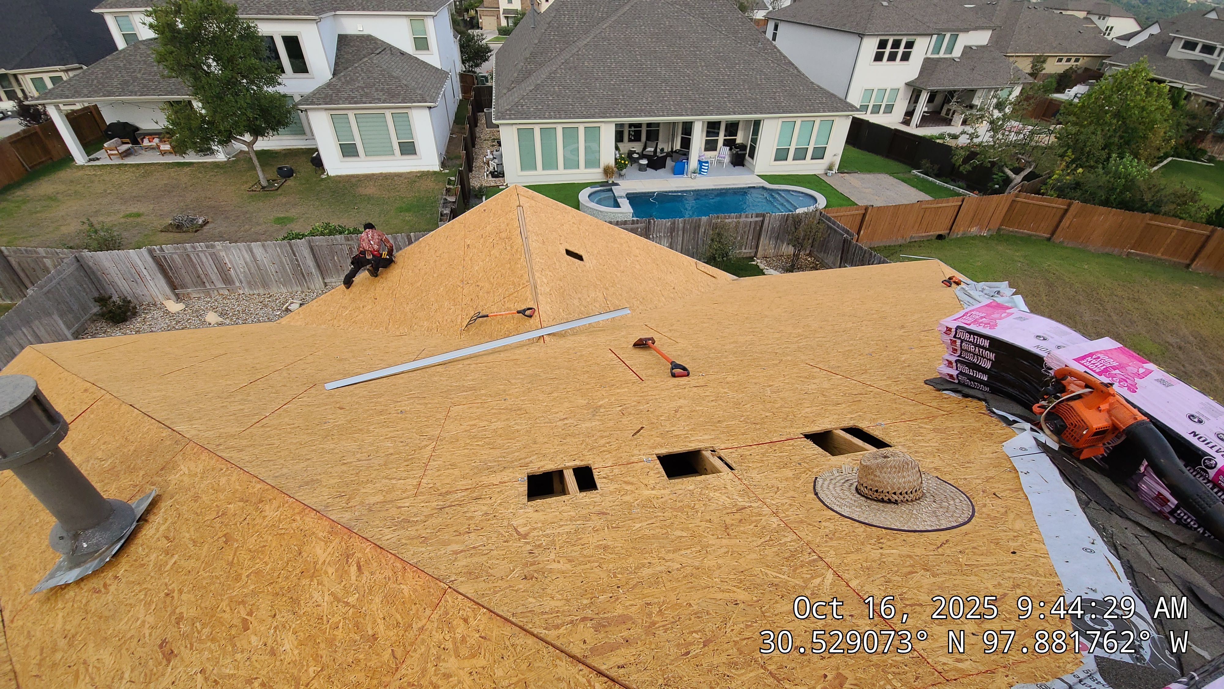 Full Residential Roof Replacement with Architectural Shingles in Leander by Caliber Restoration LLC