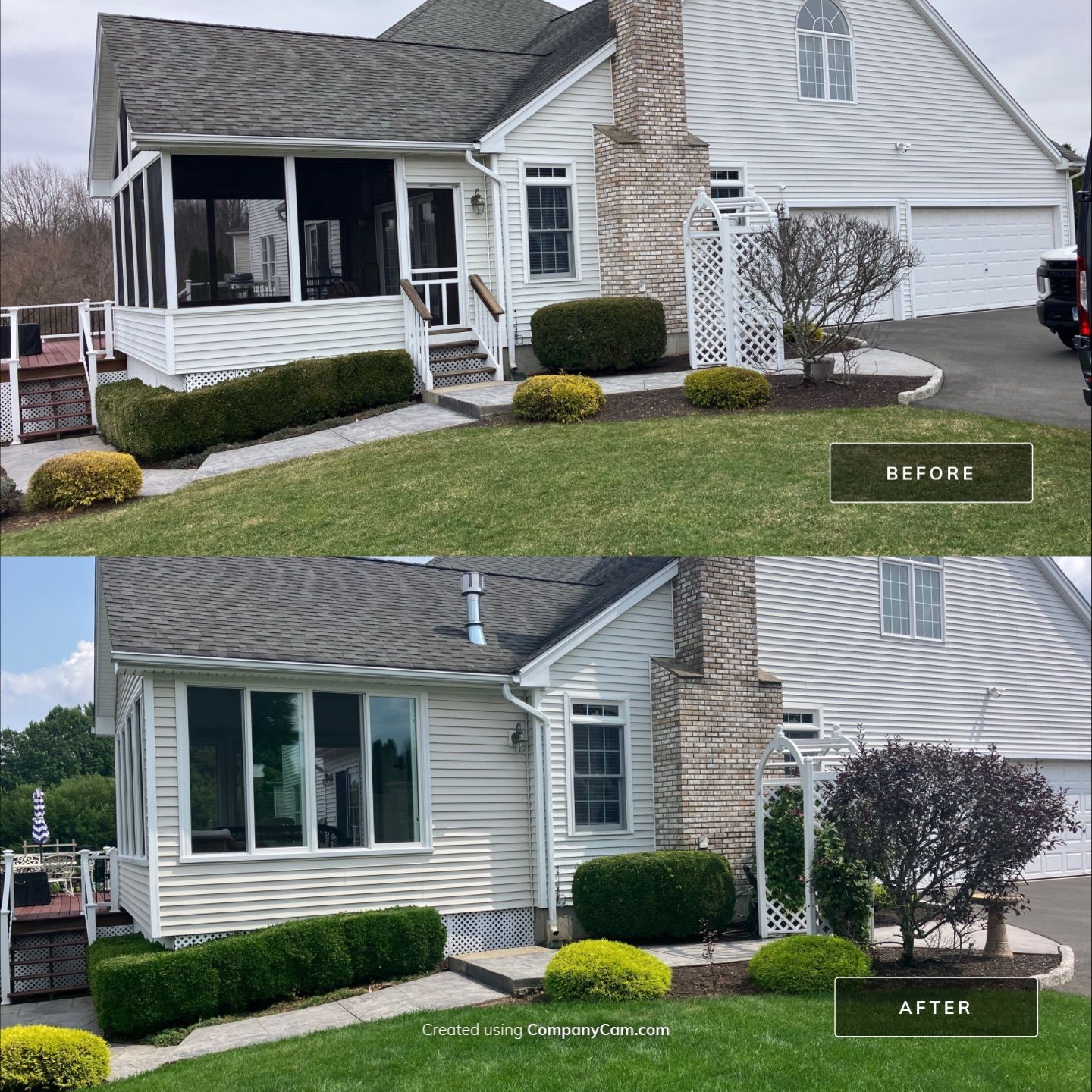Beautiful porch remodel upgrade. by DiGiorgi Roofing and Siding Inc
