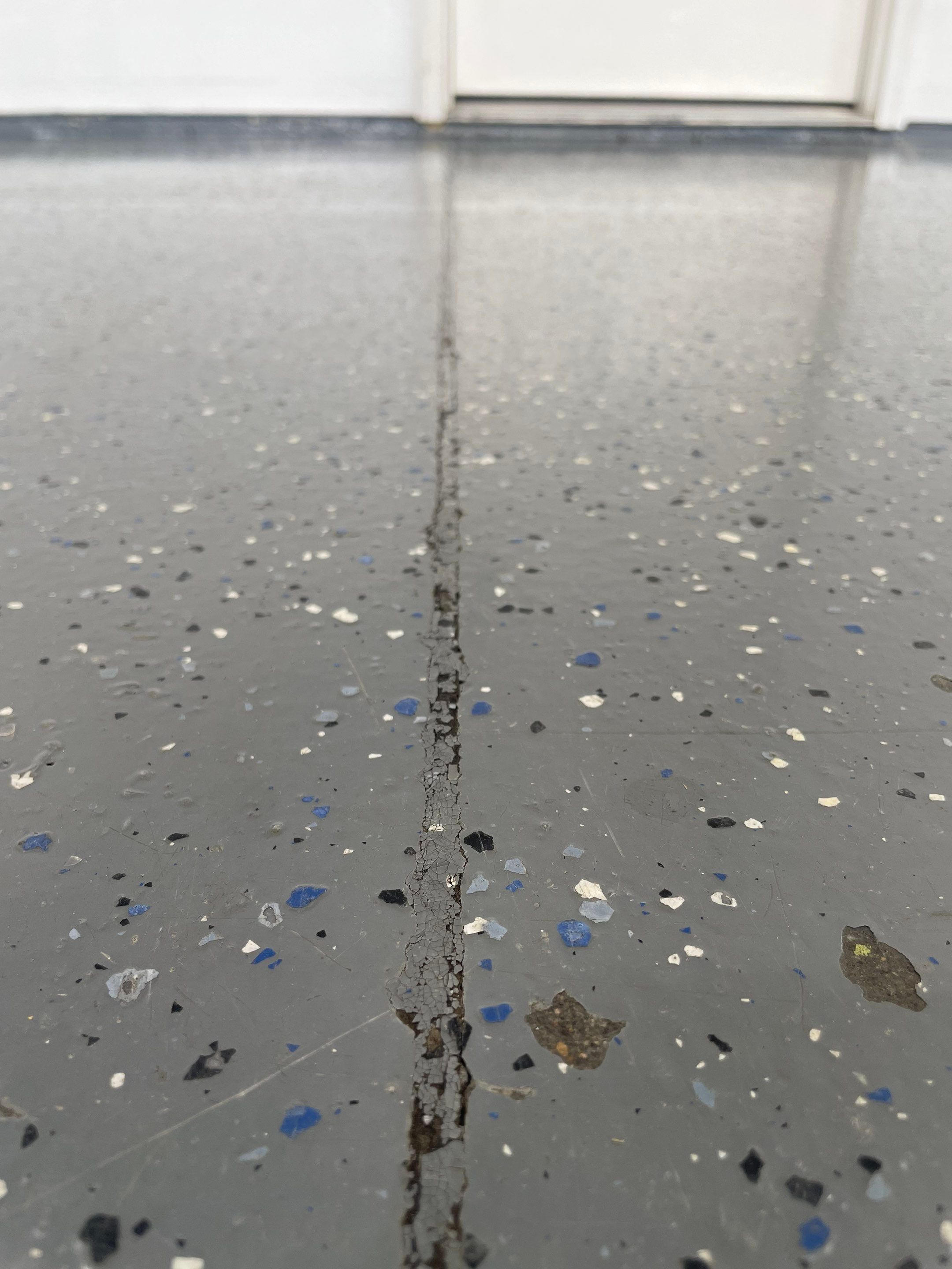 Multi-Car Garage Concrete Coating with Coyote Flake Finish in Sioux Falls by Select Painting, Coatings & Garage Cabinets