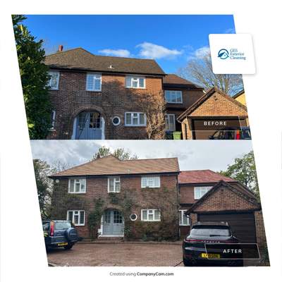 Roof Patio Driveway Clean using Mosmatic FSC and Biocide
