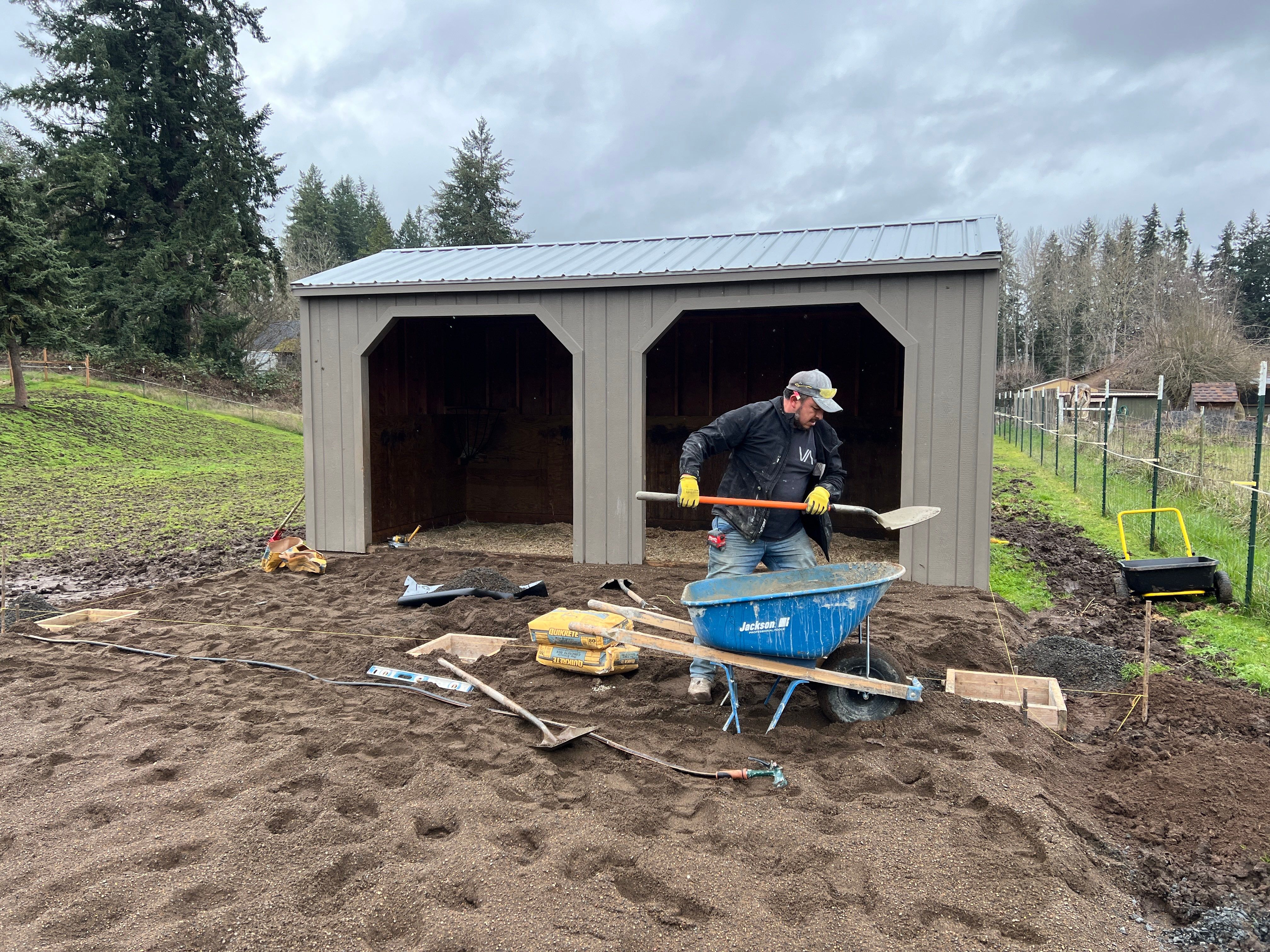 Shed Cover using Pressure Treated Posts by Villegas Remodeling, LLC