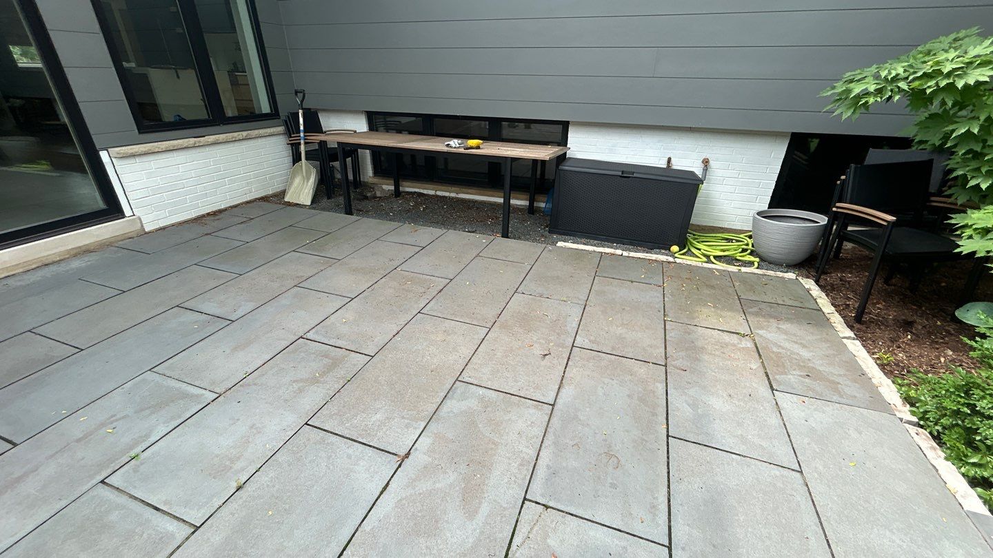 bluestone using Algaecide, soft wash soap by Northern Power Washing LLC.