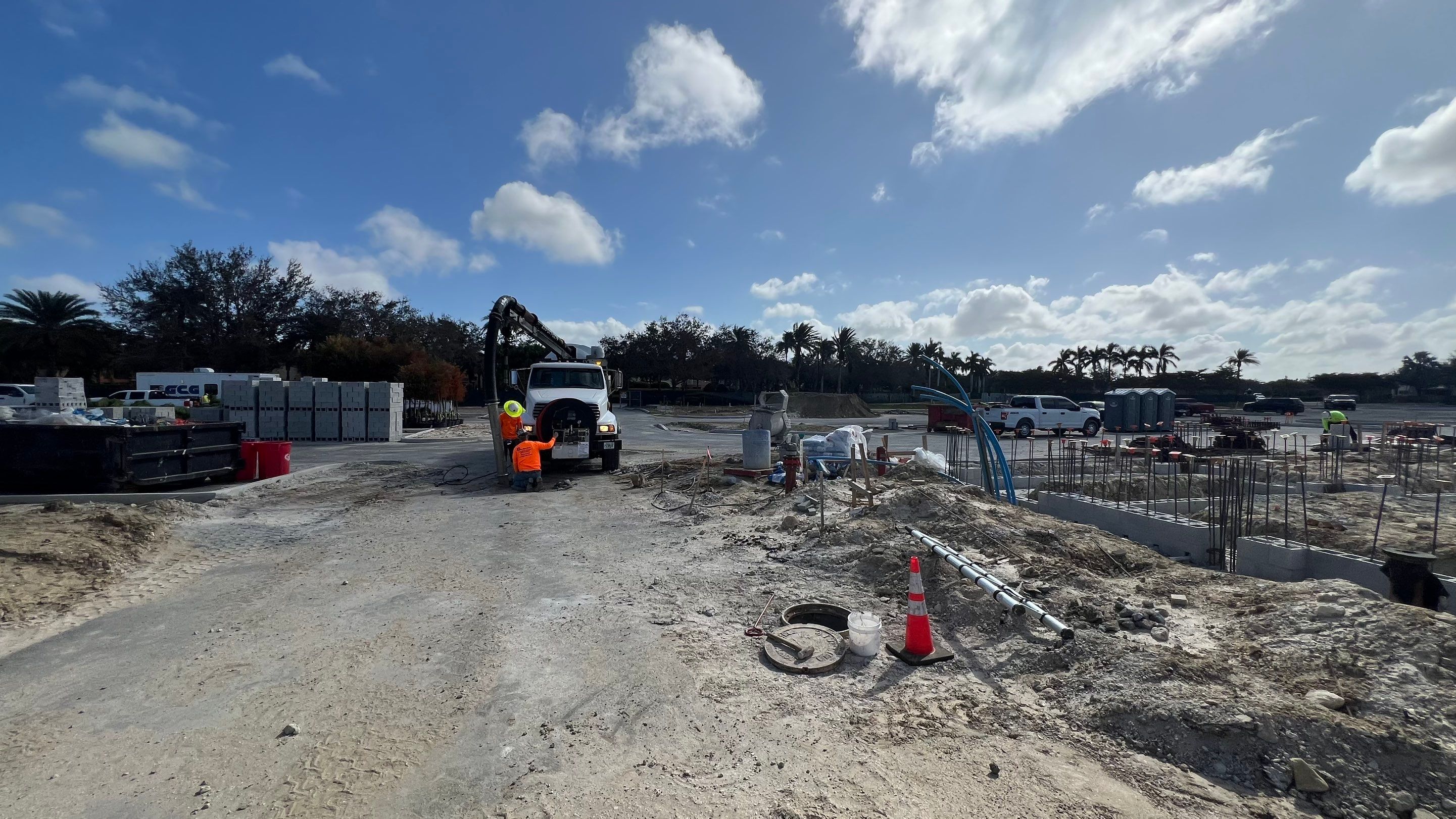 New Commercial Construction Sewer System Cleaning by APS Power & Water