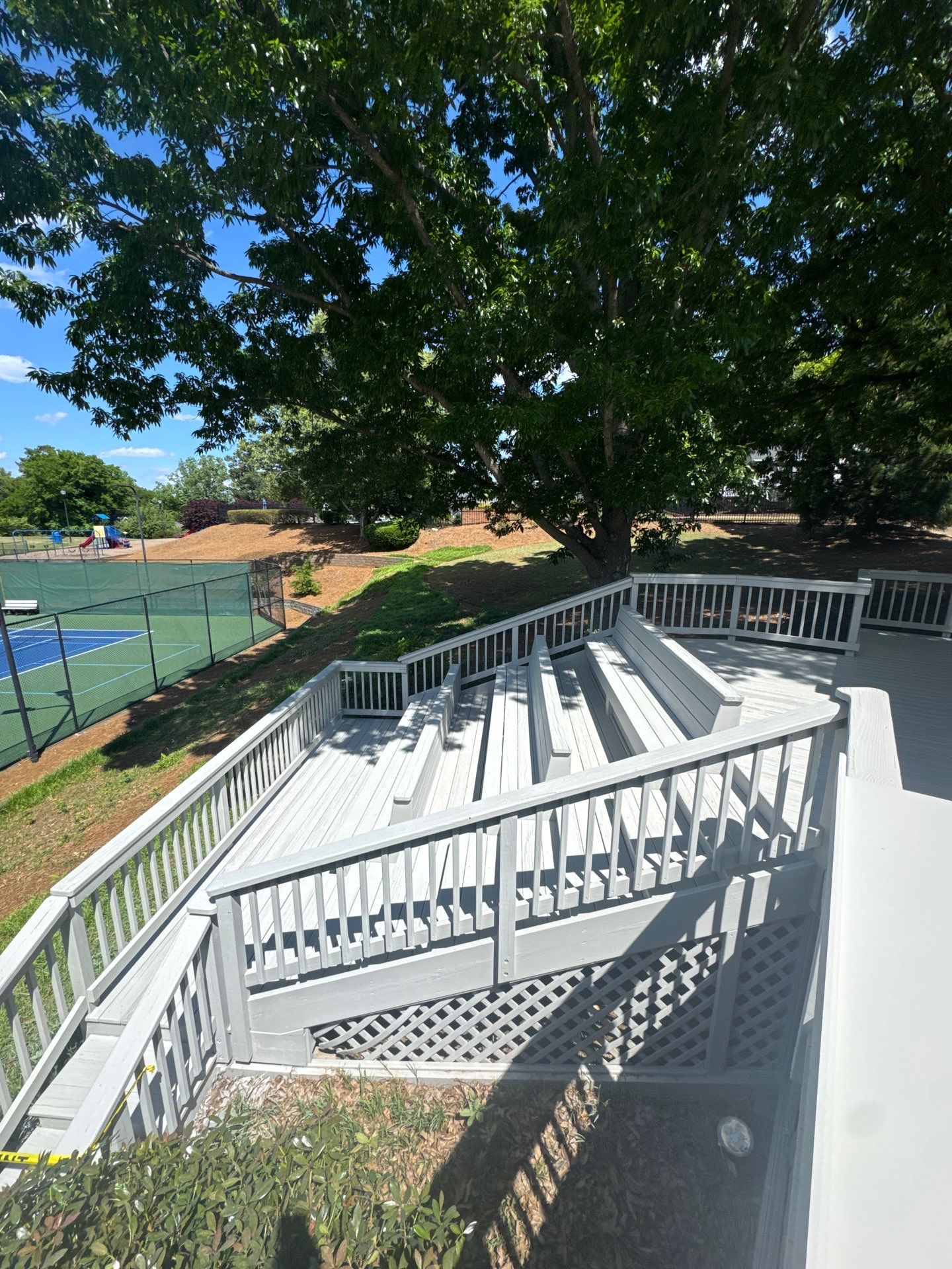 Exterior Deck and Pavilion Painting for Wexford Tennis Club in Roswell by Swift Home Renovations