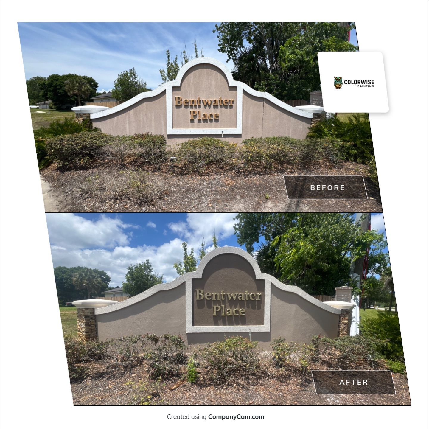 Exterior Painting and Stucco Restoration for Bentwater Place Amenities by Colorwise Painting
