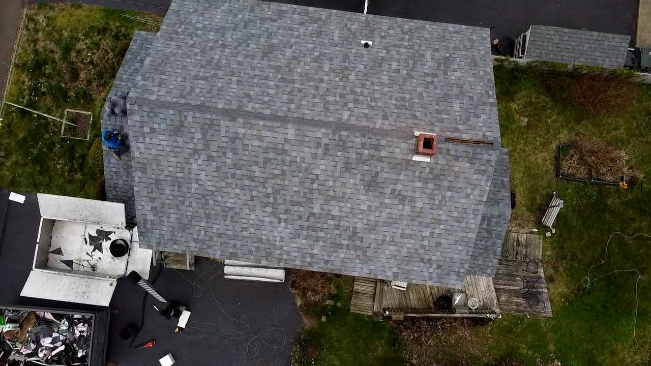 Residential Roofing Installation using Owens Corning Duration Slatestone Gray by A Plus Exterior