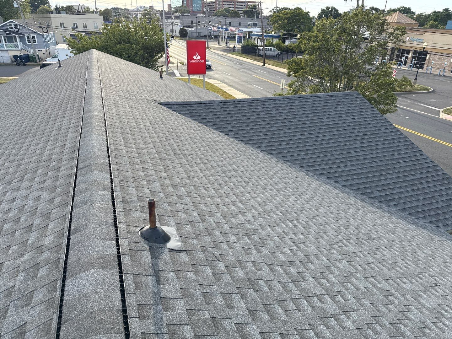 Santander Bank Roofing Project – New Shingles & TPO System by All Site Roofing