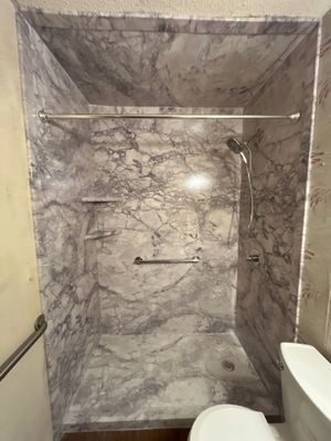 Tub to walk-in shower in San Antonio, 78219