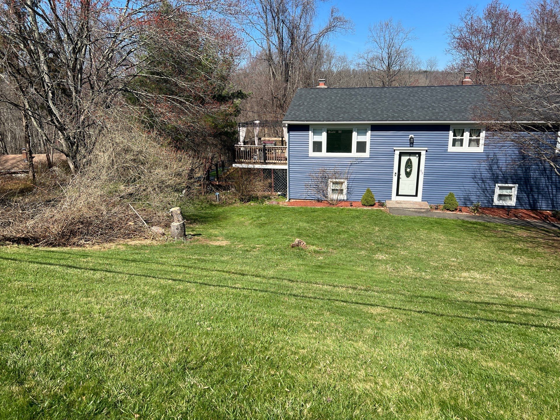Lawn Care Visit at a Residential Property in North Branford, CT by Diamond Image LLC