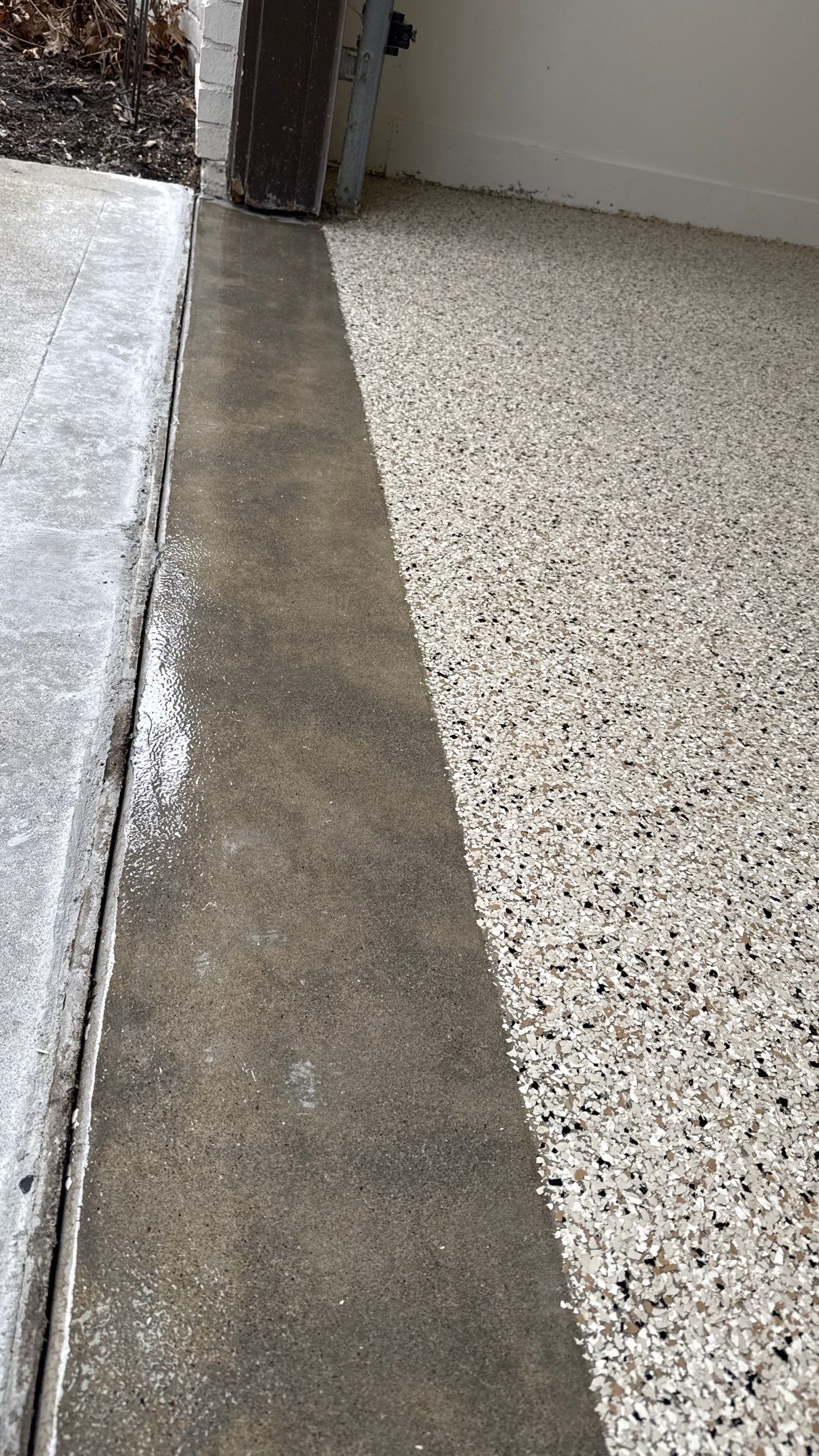 Check Out This Beautiful Shoreline Flake Floor  by Banner Garage