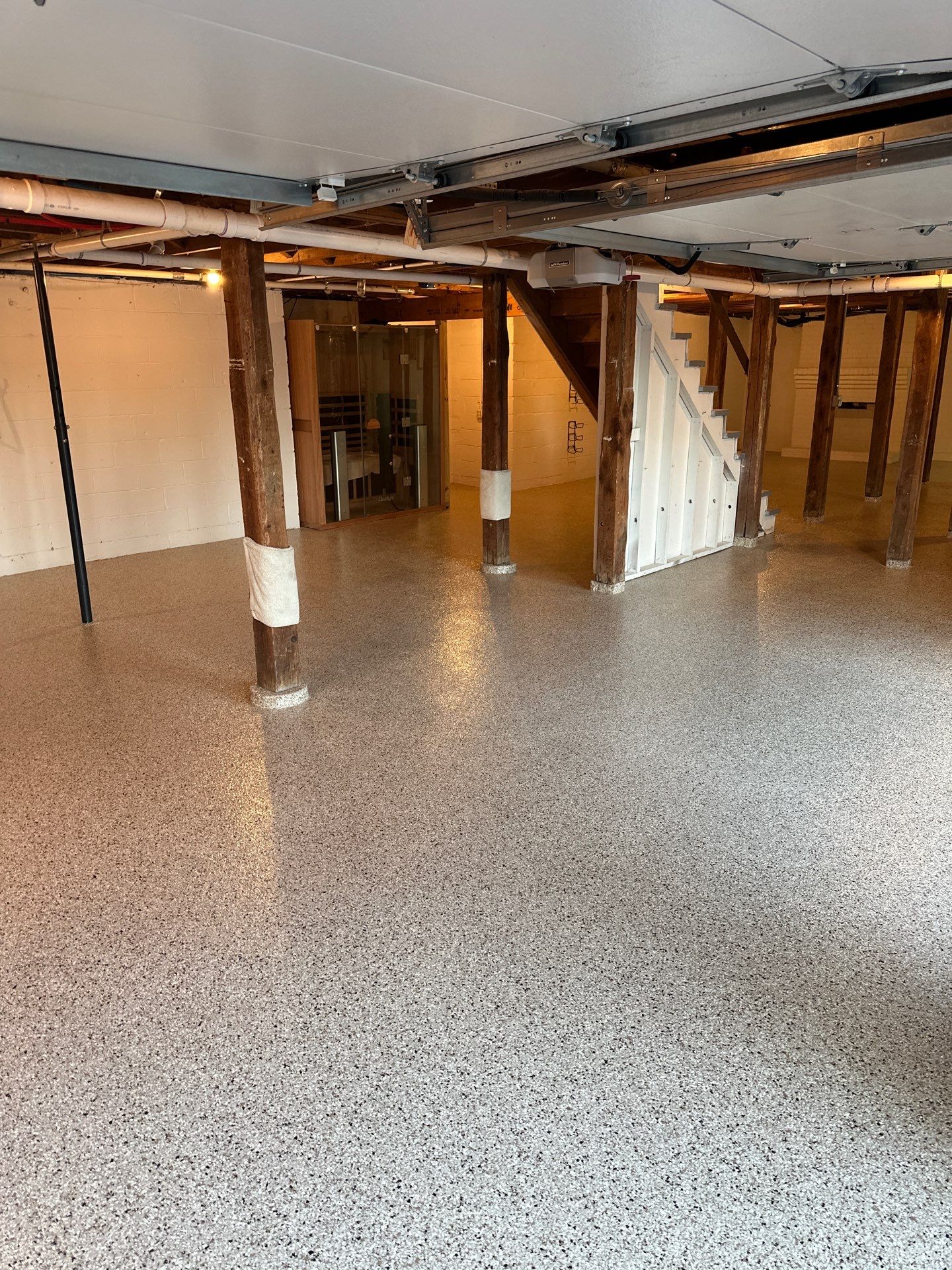 Basement Floor Coating using Shoreline by My Garage Floor Guys
