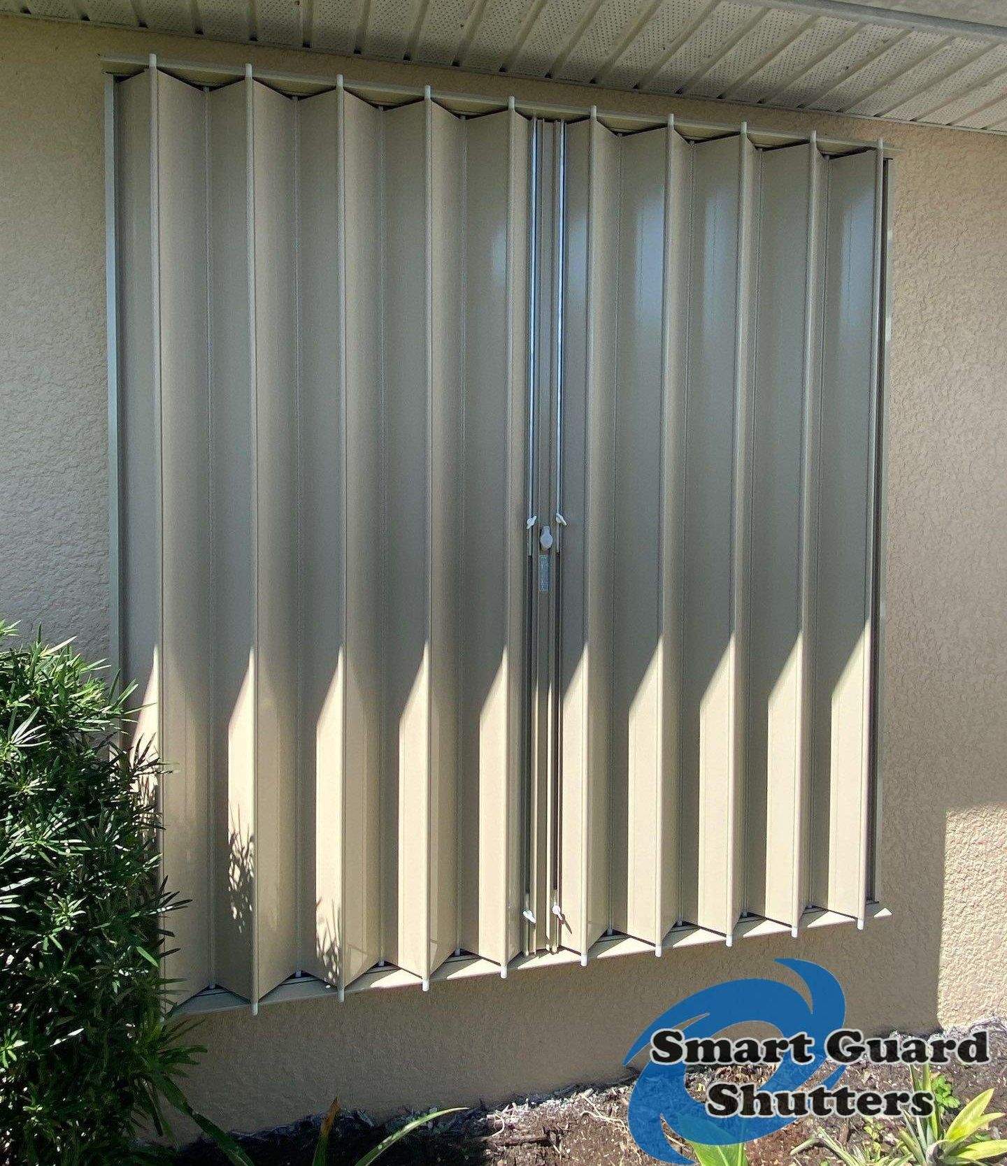 Accordions in Beige by Smart Guard Shutters