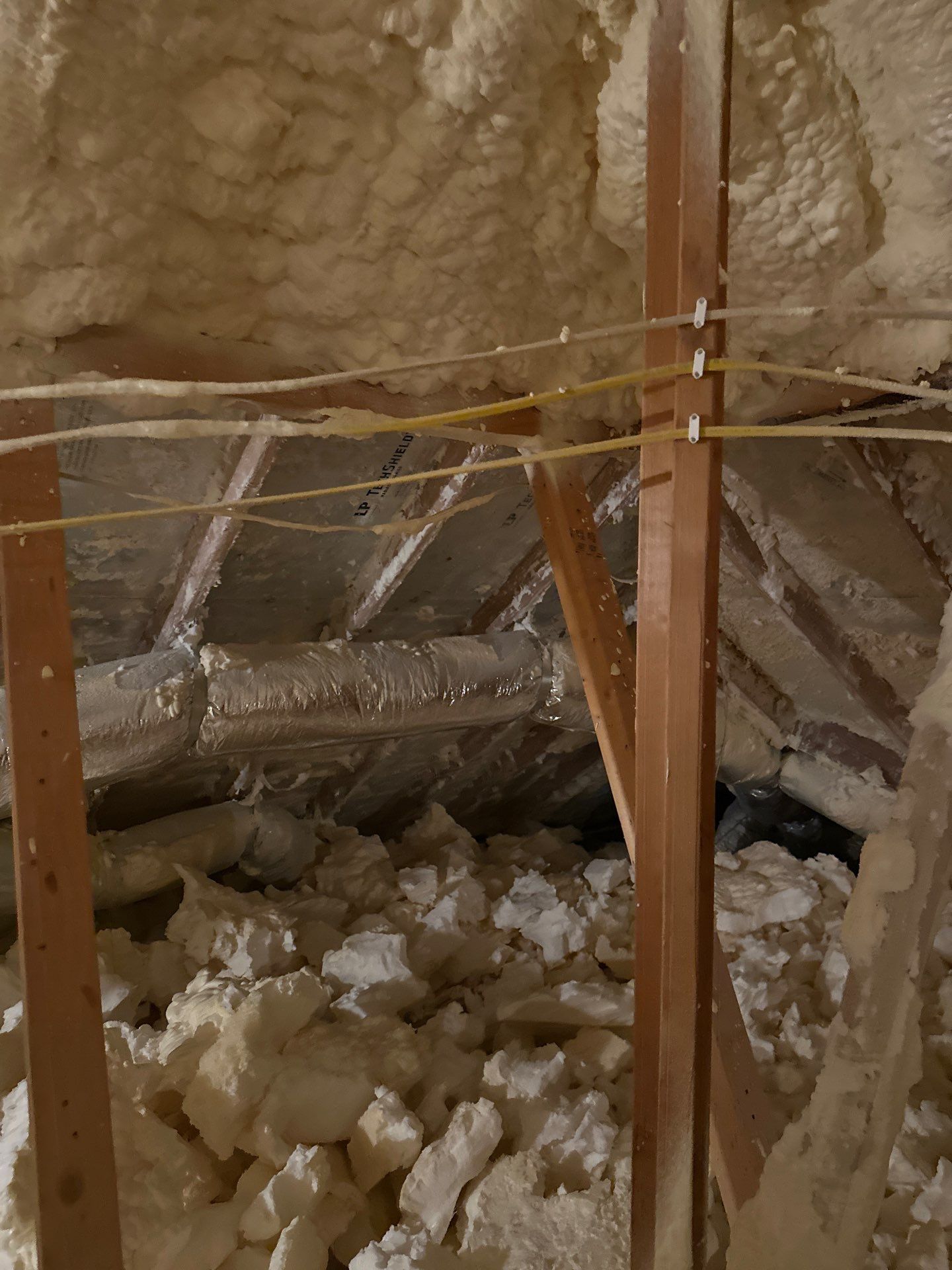 Spray foam insulation removal & re spray by Apex Insulation Solutions