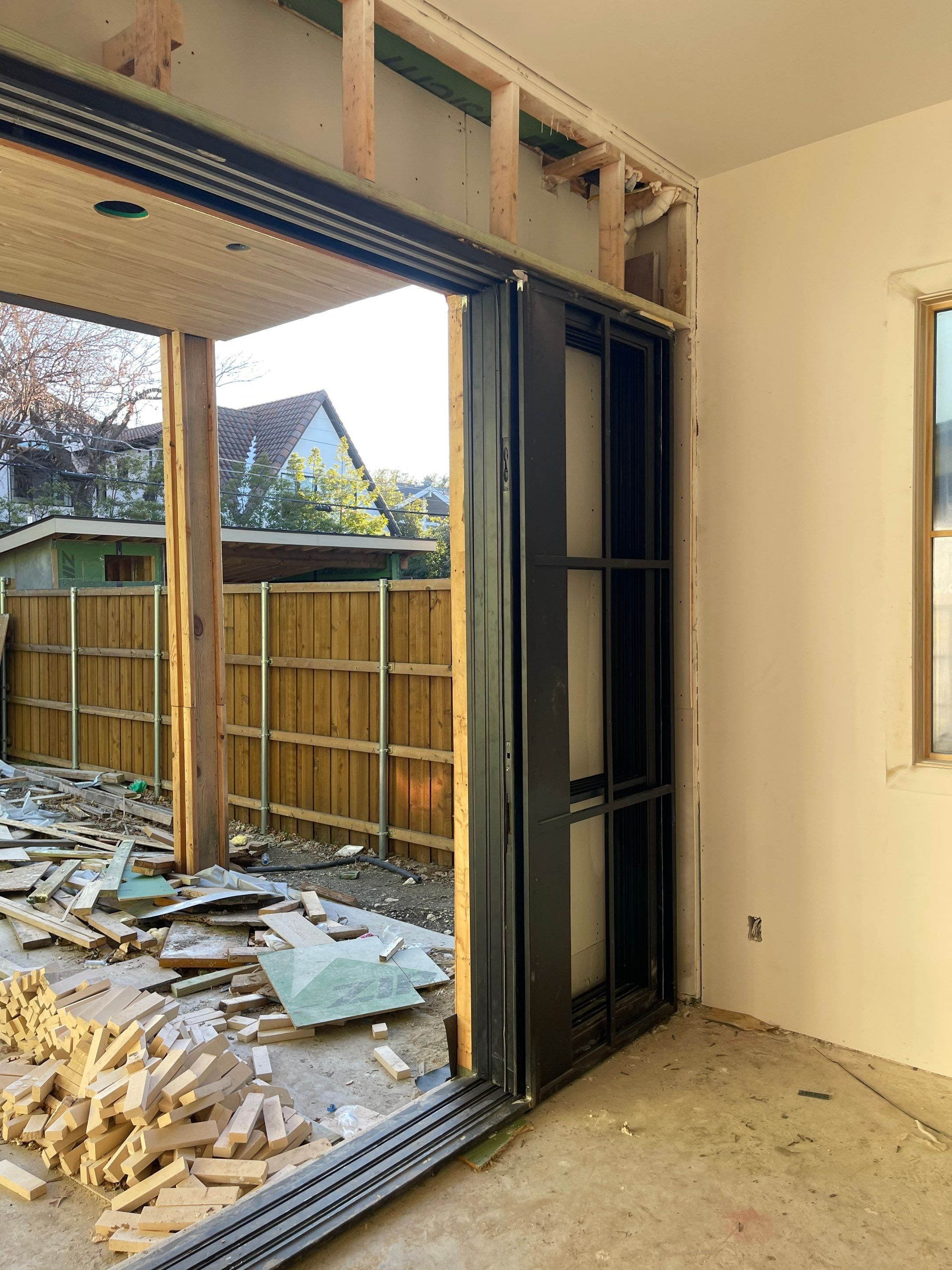 Custom 6-Panel Bi-Parting Sliding Pocket Door Installation in Dallas by Solara Custom Living