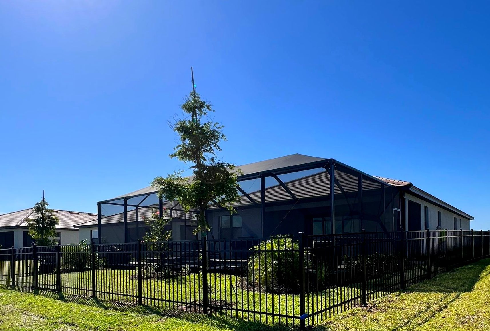 Aluminum Fence Installation using Black 3 Rail Aluminum Fence by Asap fence and gates, LLC