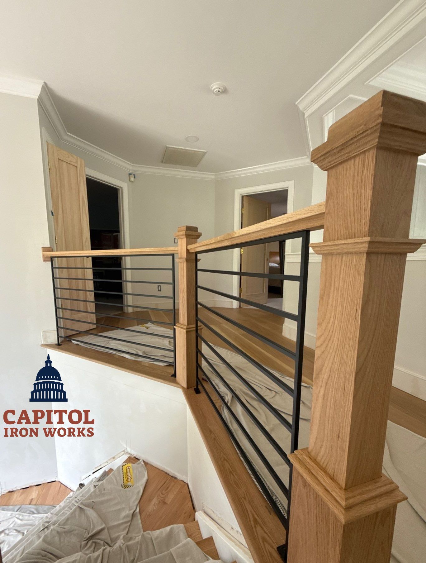 Horizontal Iron Interior Railings –  Potomac, MD by Capitol Iron Works