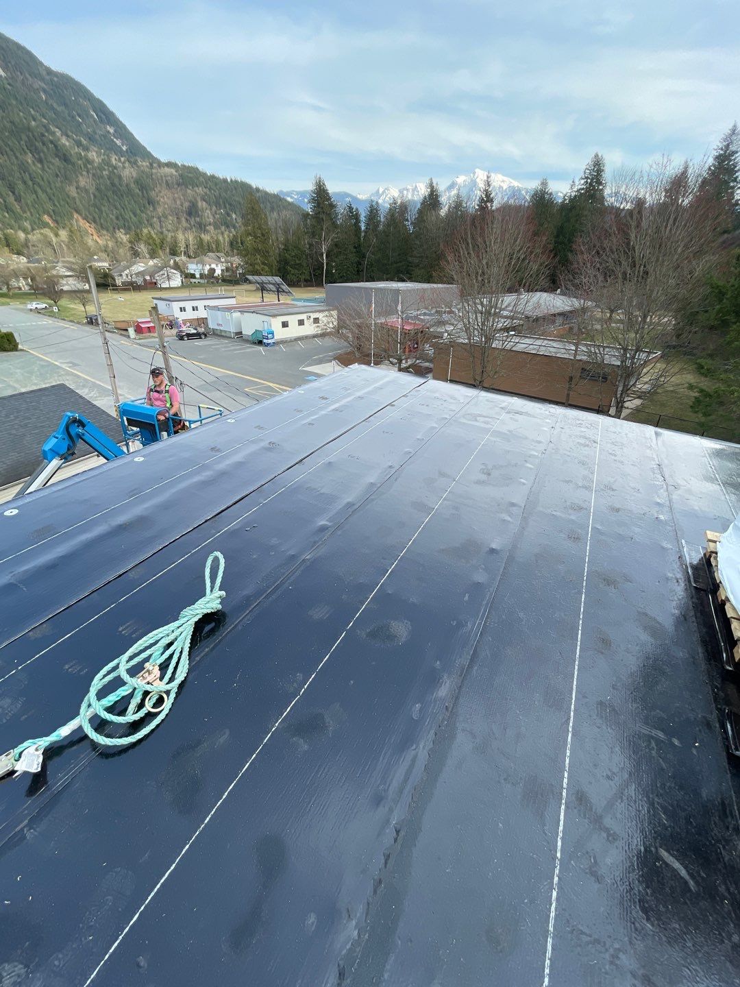 Commercial Roofing Installation using IKO 2ply sbs  by Top Notch Roofing Inc