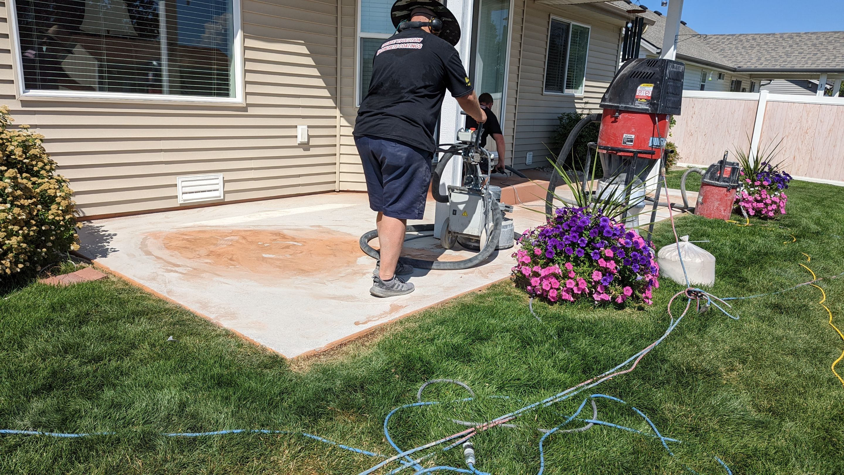 Patio Transformation using Sandstone by Croc Coatings, LLC