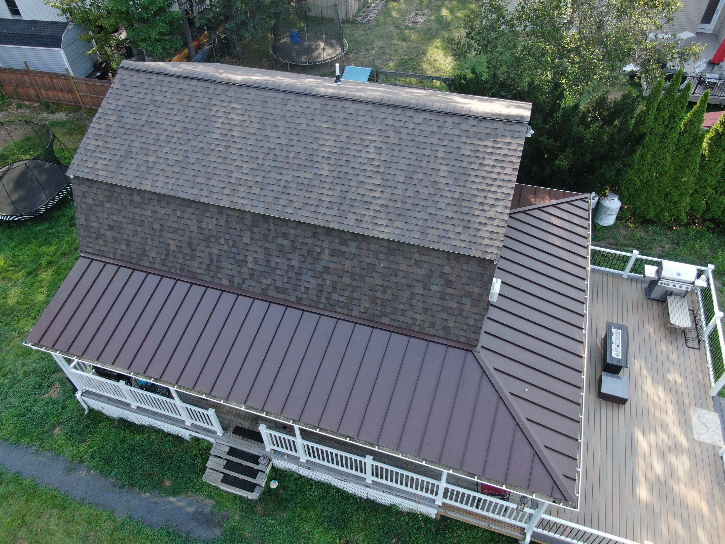 Full Roof Replacement & Farmers Porch Restoration – Asphalt + Standing Seam Metal by Mighty Dog Roofing of Greater Middlesex County