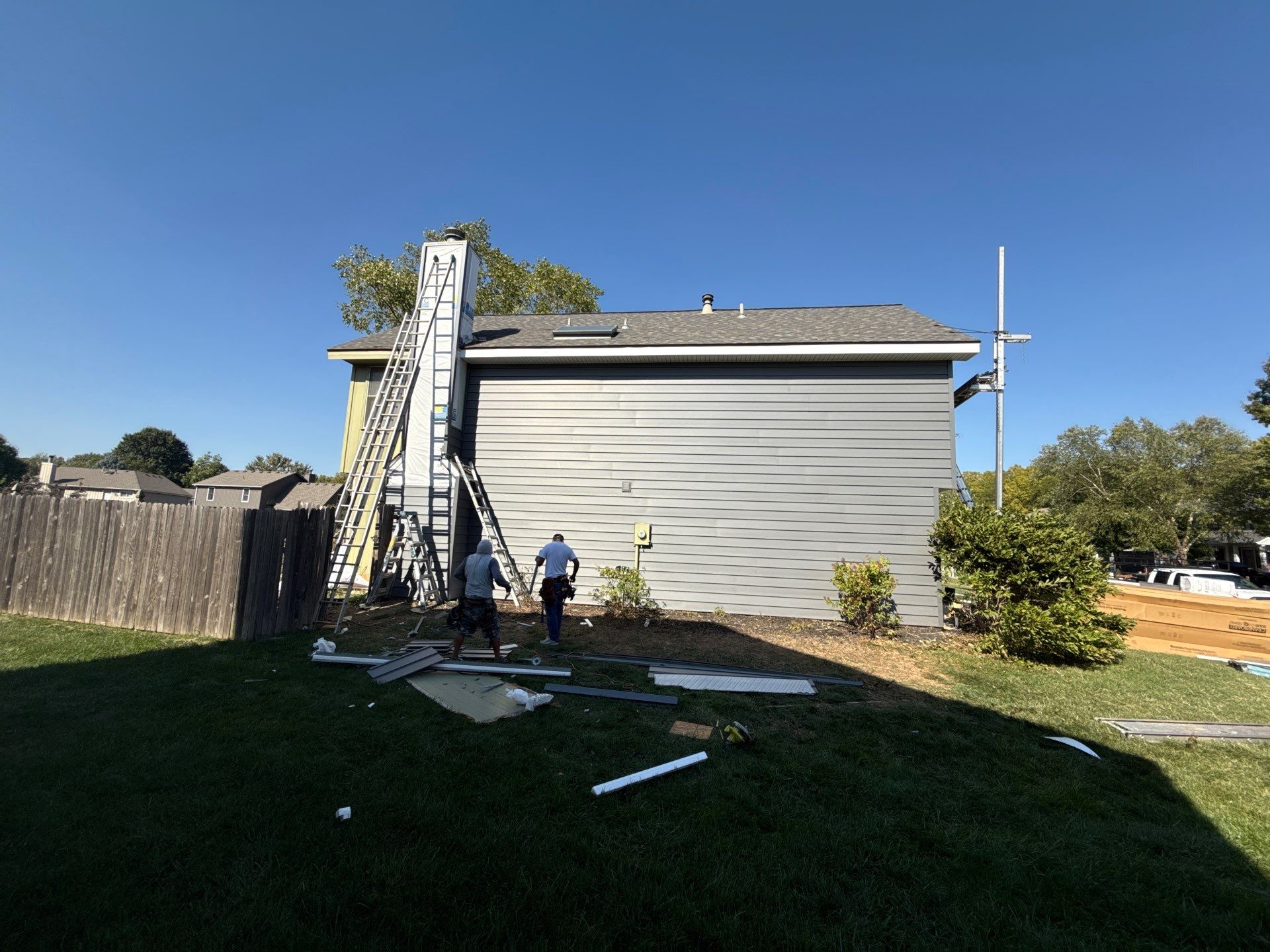 Split Entry in Smokey Ash Craneboard D7 by EEC  Windows, Siding & Roofing 