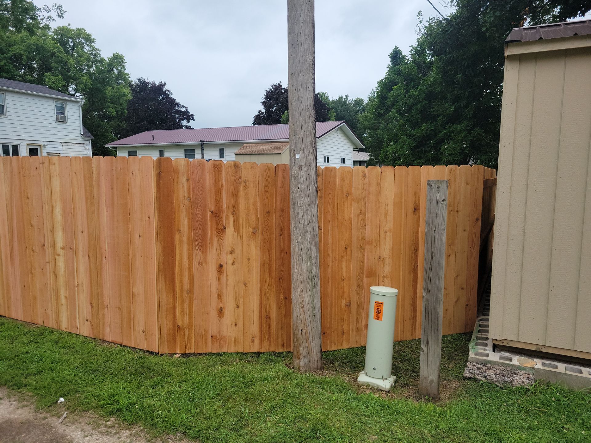 Natural Cedar Wood Privacy Fence and Gate Installation in Clarksville by Perfect Picket Fence and Stain