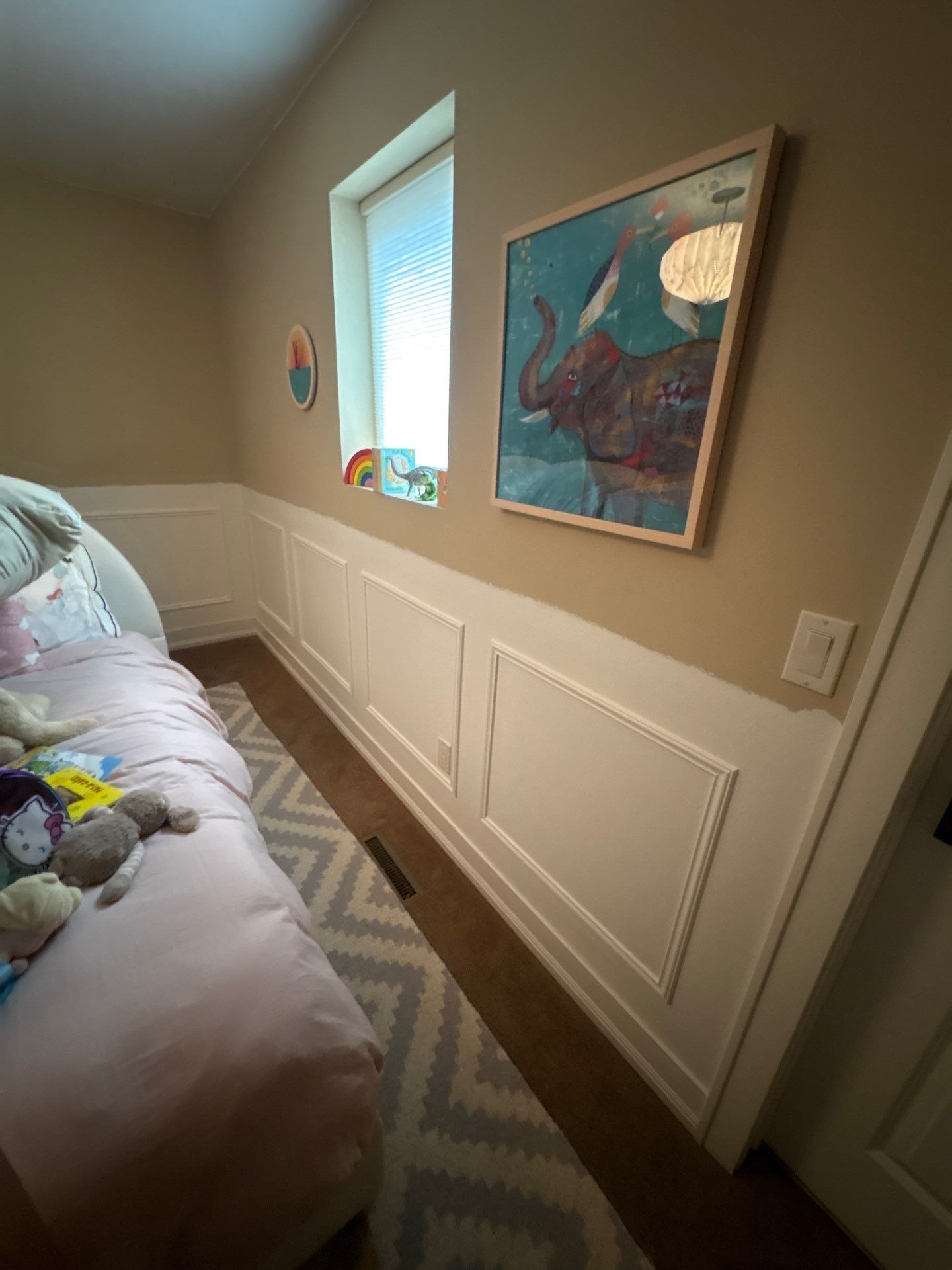 Sioux Falls Interior Painting with Custom Wainscoting and Decorative Wallpaper by Select Painting, Coatings & Garage Cabinets