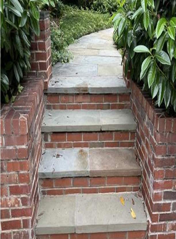 Custom Black Metal Handrail Installation for Chevy Chase Entryway Steps by Capitol Iron Works